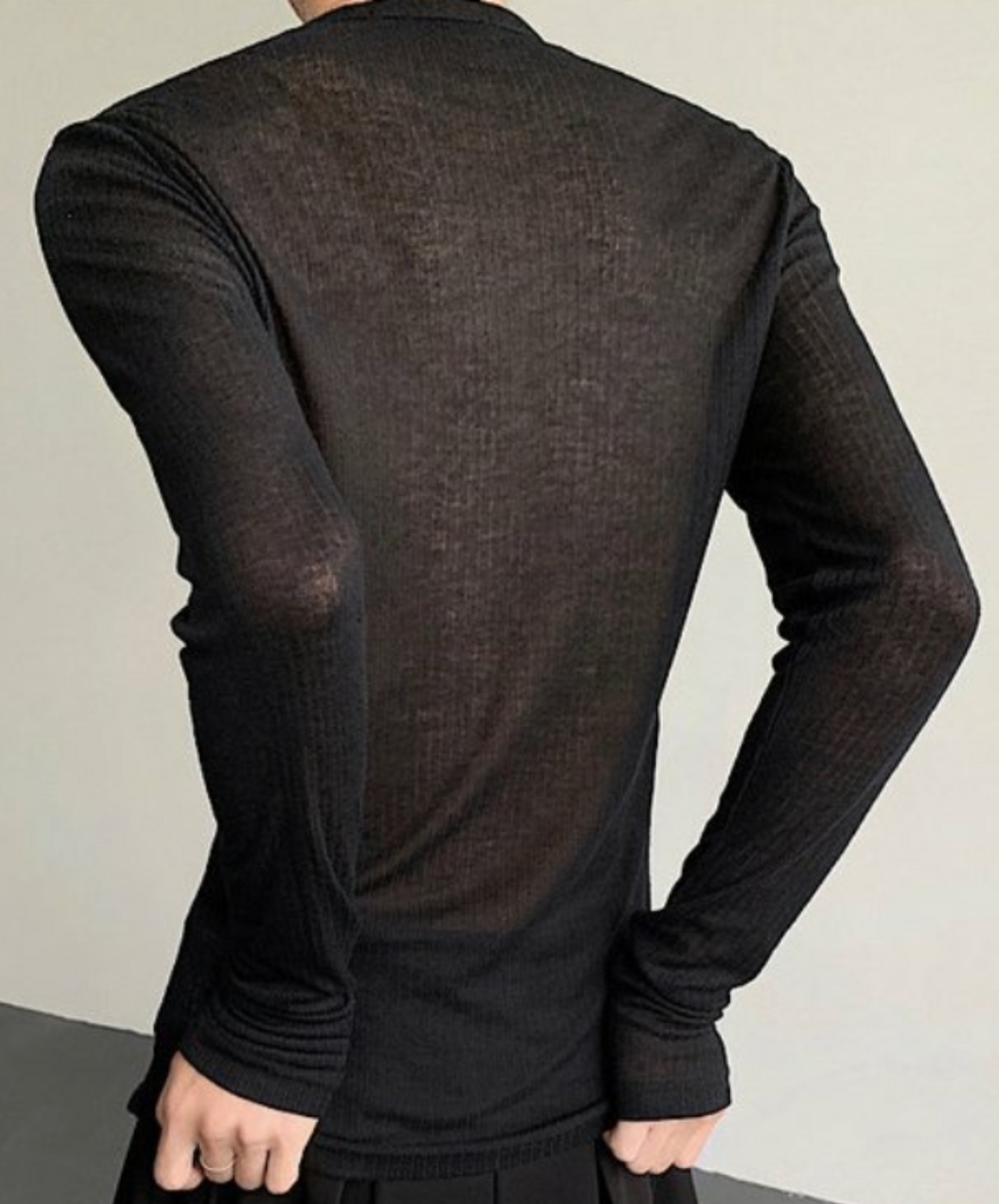 half-open thin long t-shirt EN2326