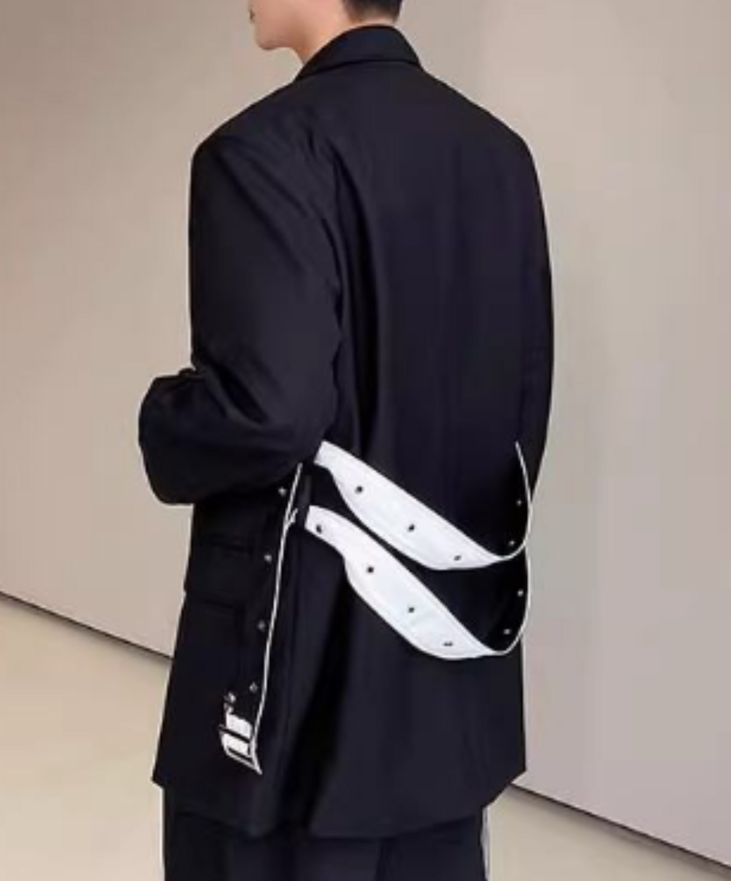 bicolor thick belt jacket EN1264
