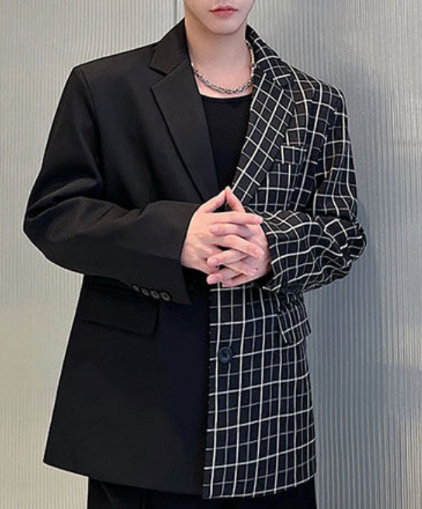 korean style oversized patchwork jacket EN2669