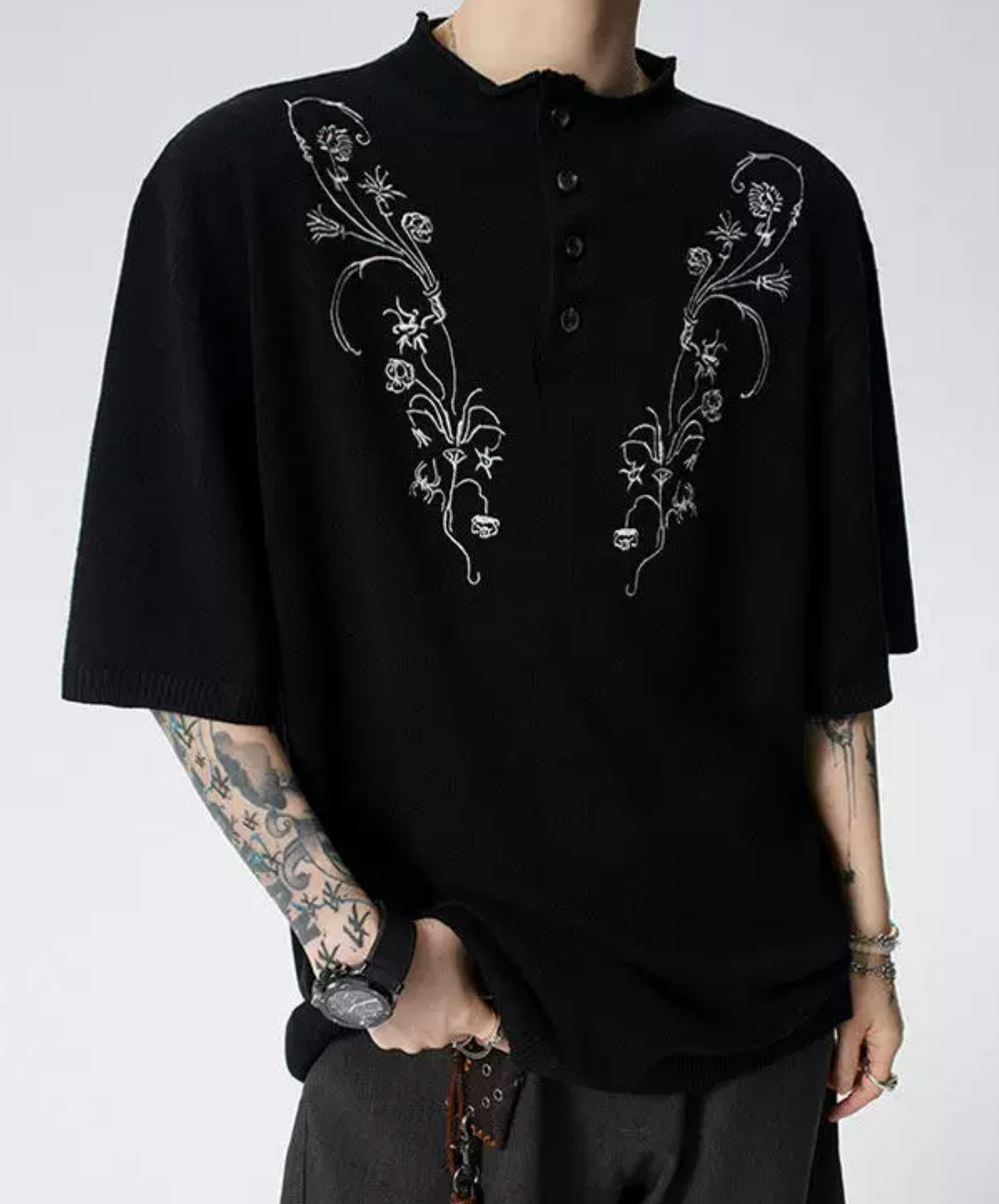 floral embroidered t-shirt EN2858
