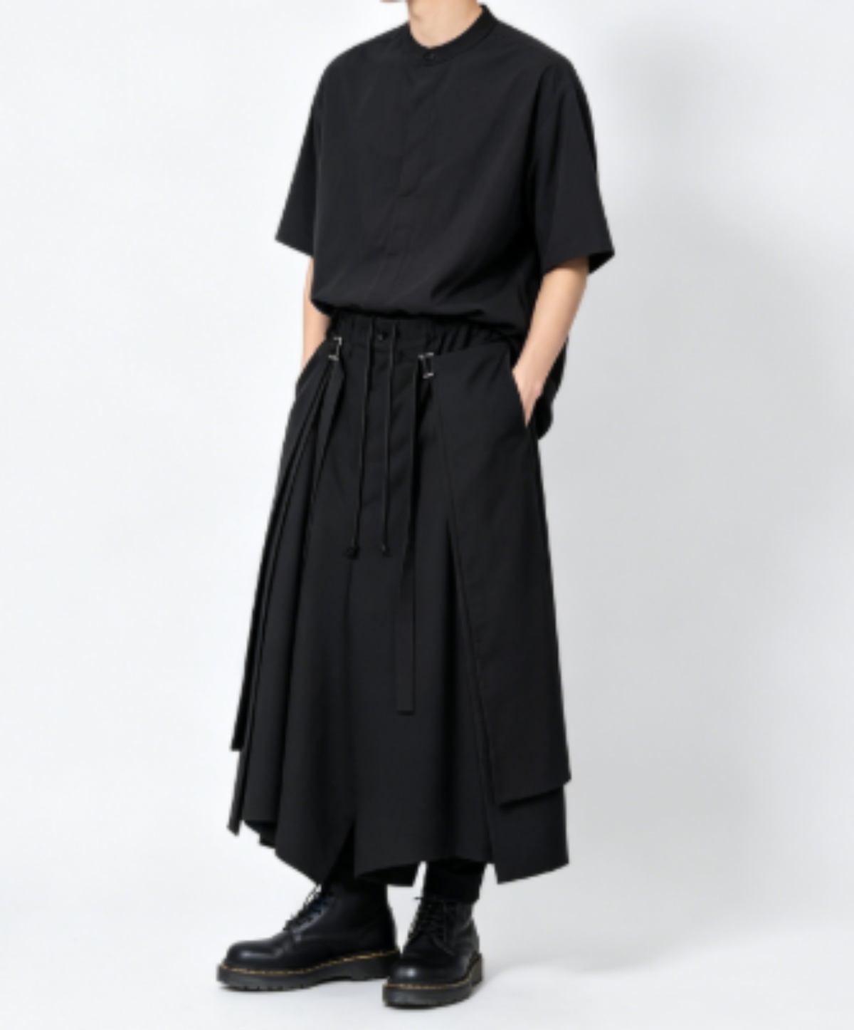 pleated design with straps pants EN3245