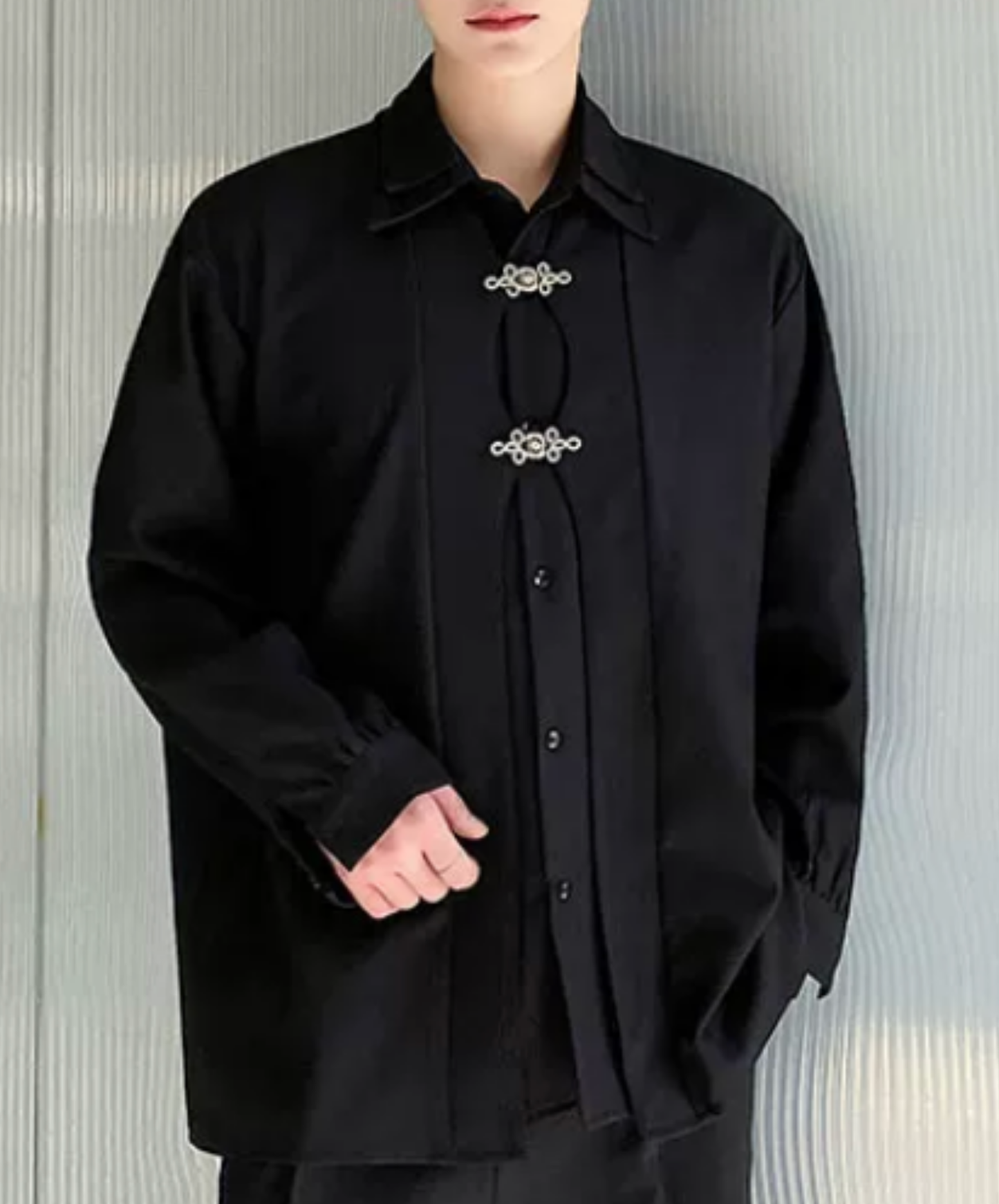 chinese-style button double collar shirt EN2849