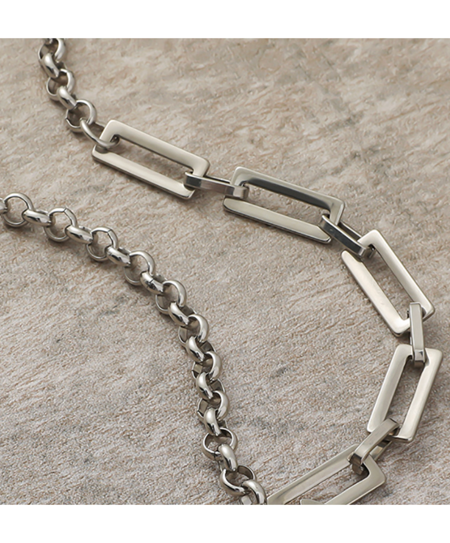 square chain black stone necklace EN2515