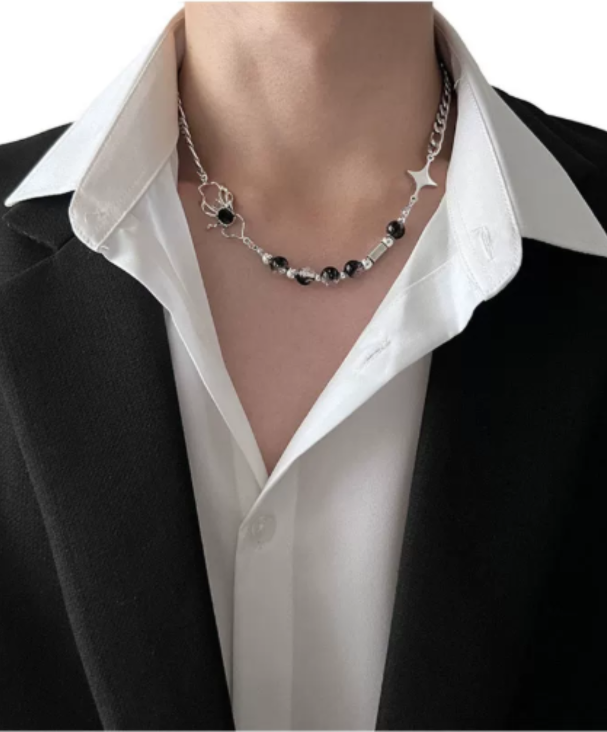 spider-motif combination chain necklace EN3194