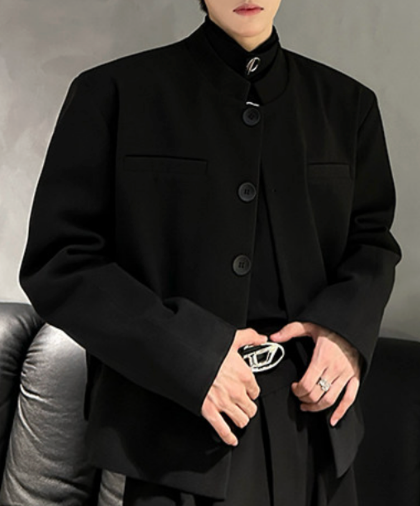 korean retro style stand collar jacket EN2684