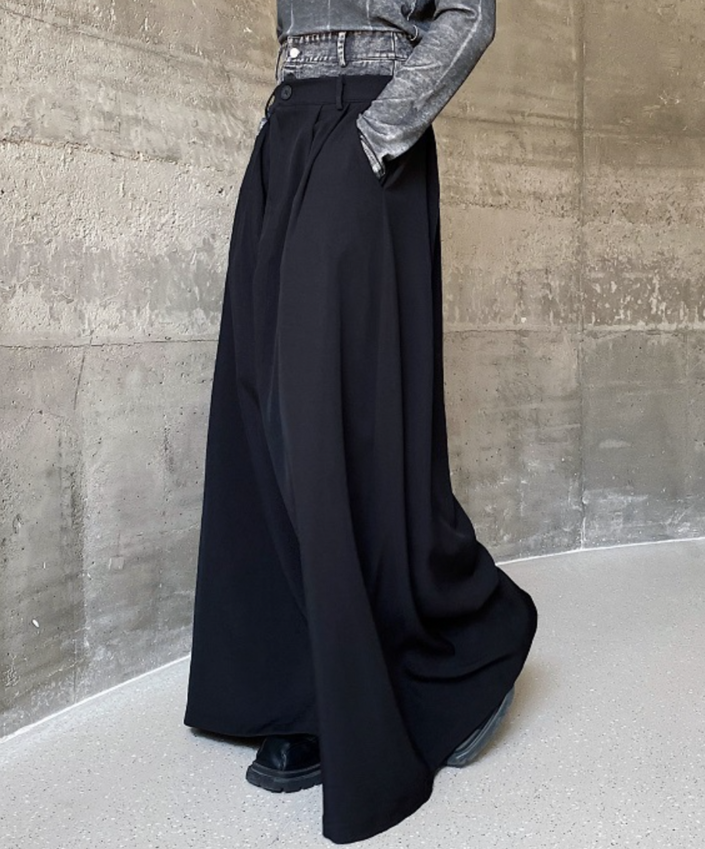 dark double waist long skirt EN1519