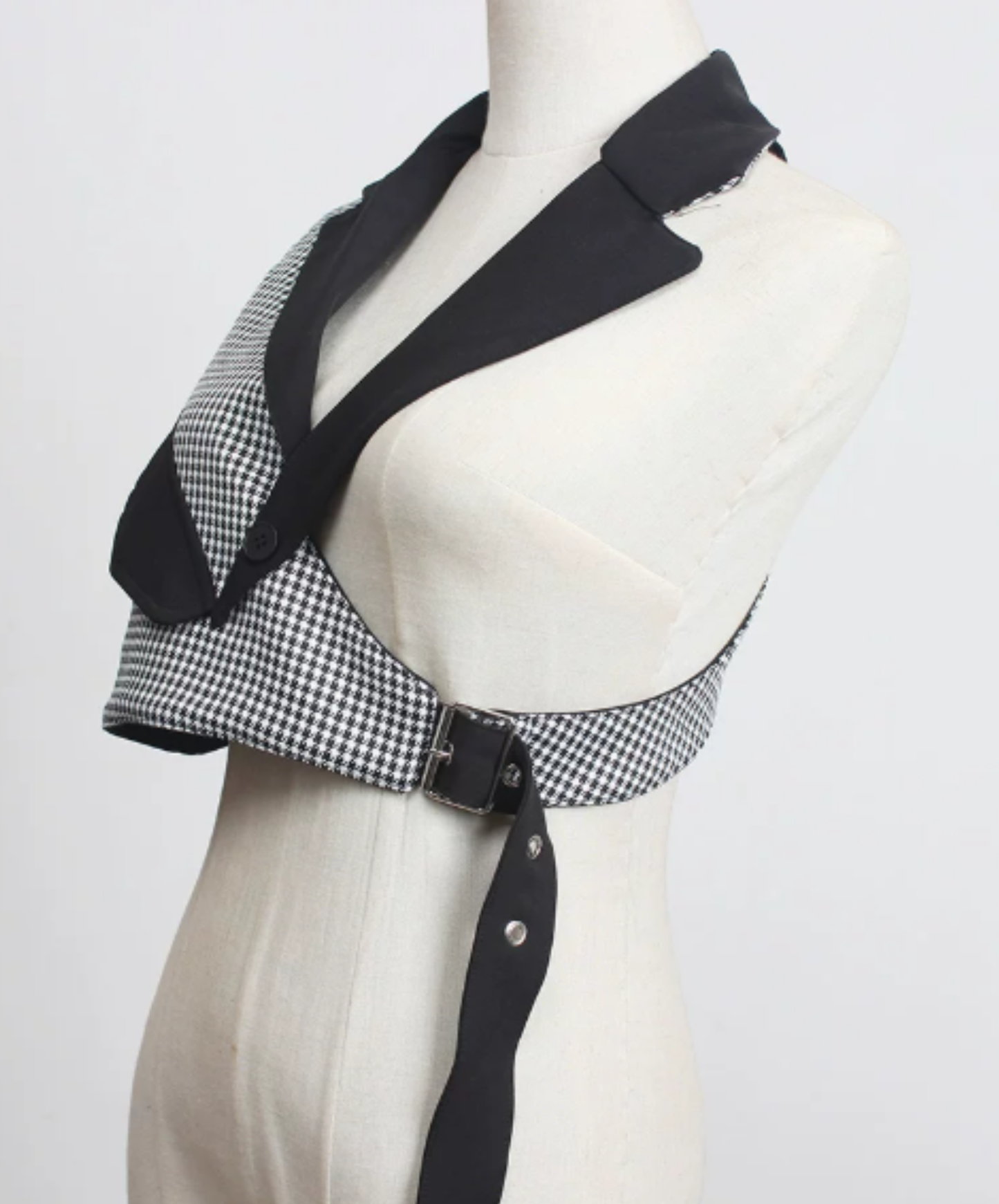 dark asymmetrical mashu design vest  EN3082