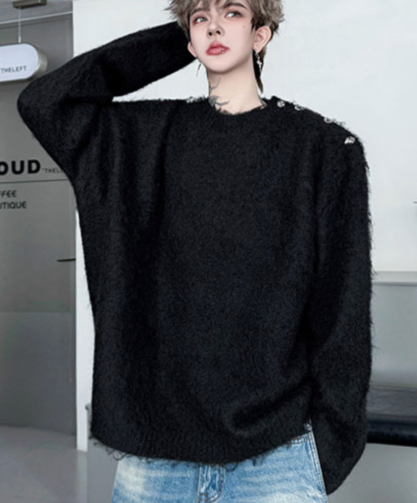 brushed knit pullover sweater EN2458