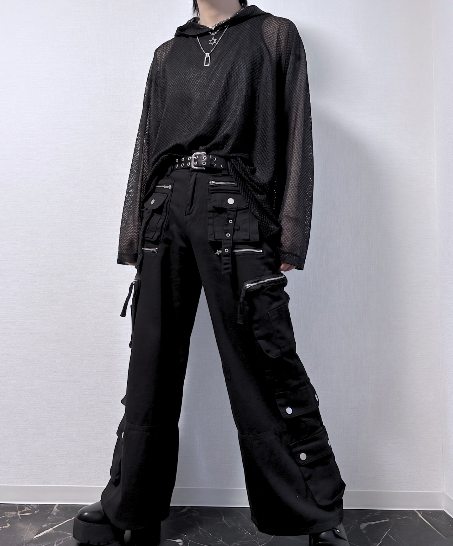 【style103】dark mode outfit set EN3027（hoodie + pants set）