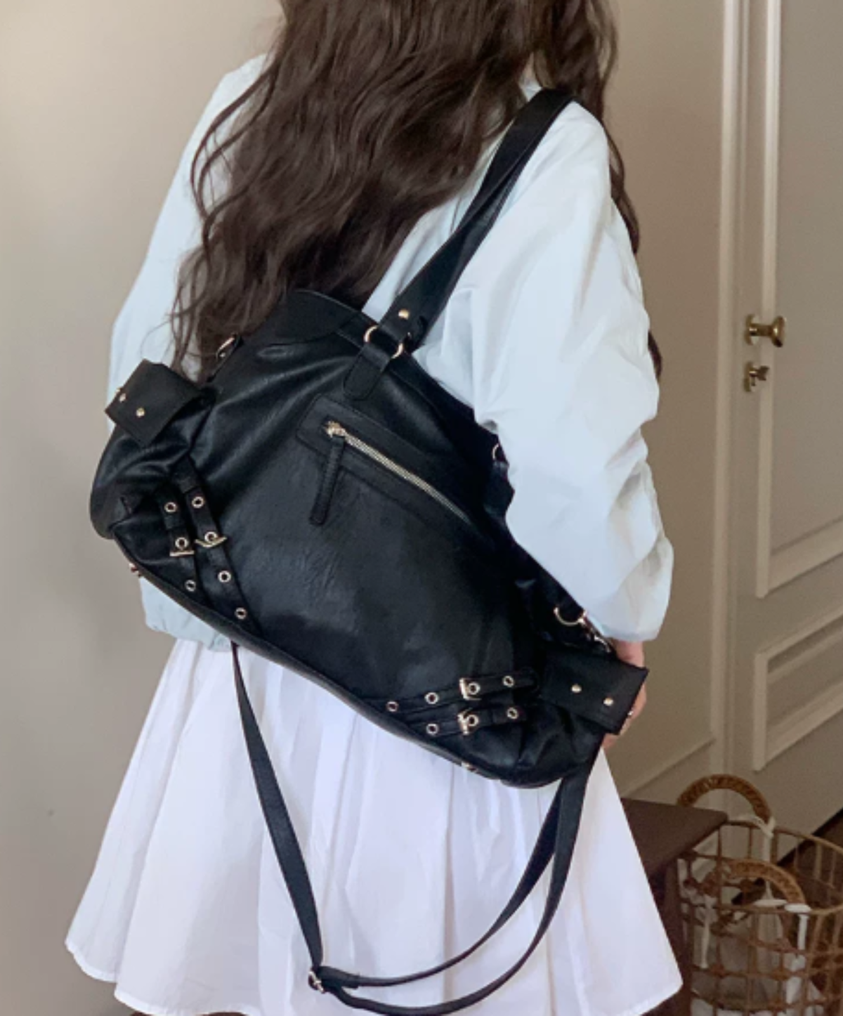 boston-style eyelet-detail belt bag EN3252