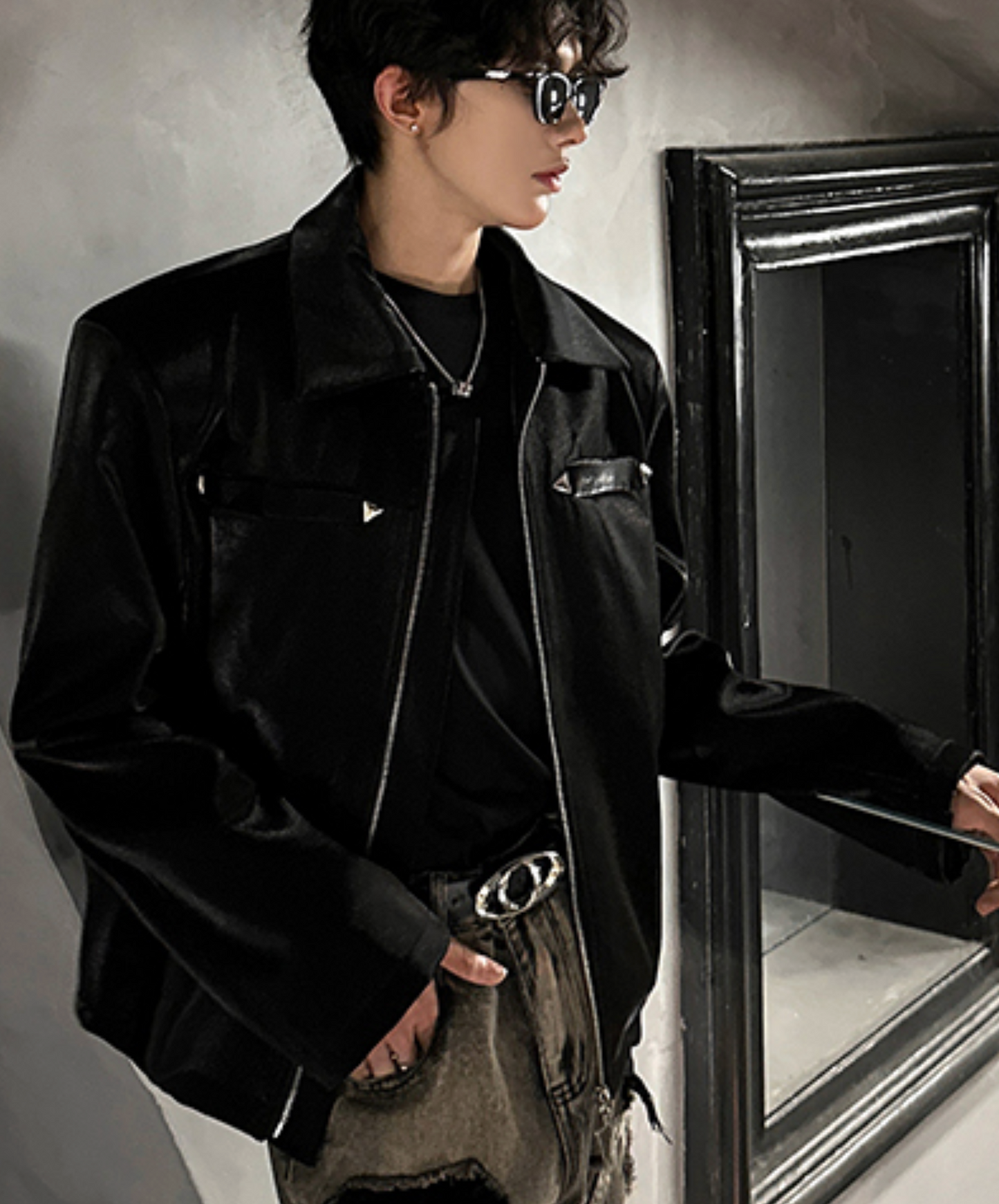 triangle charm zipper jacket EN2473