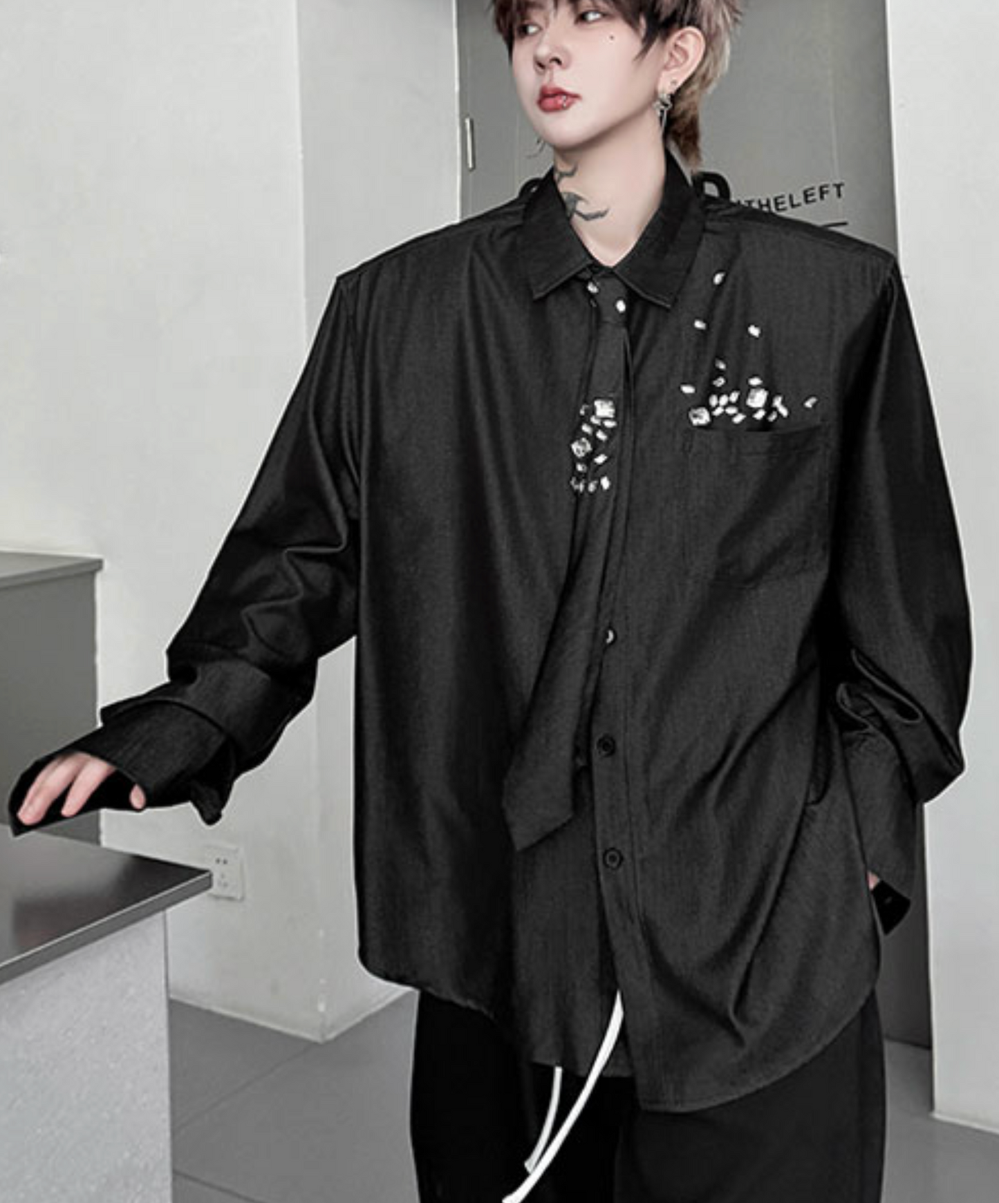 casual denim tie included shirt EN2470