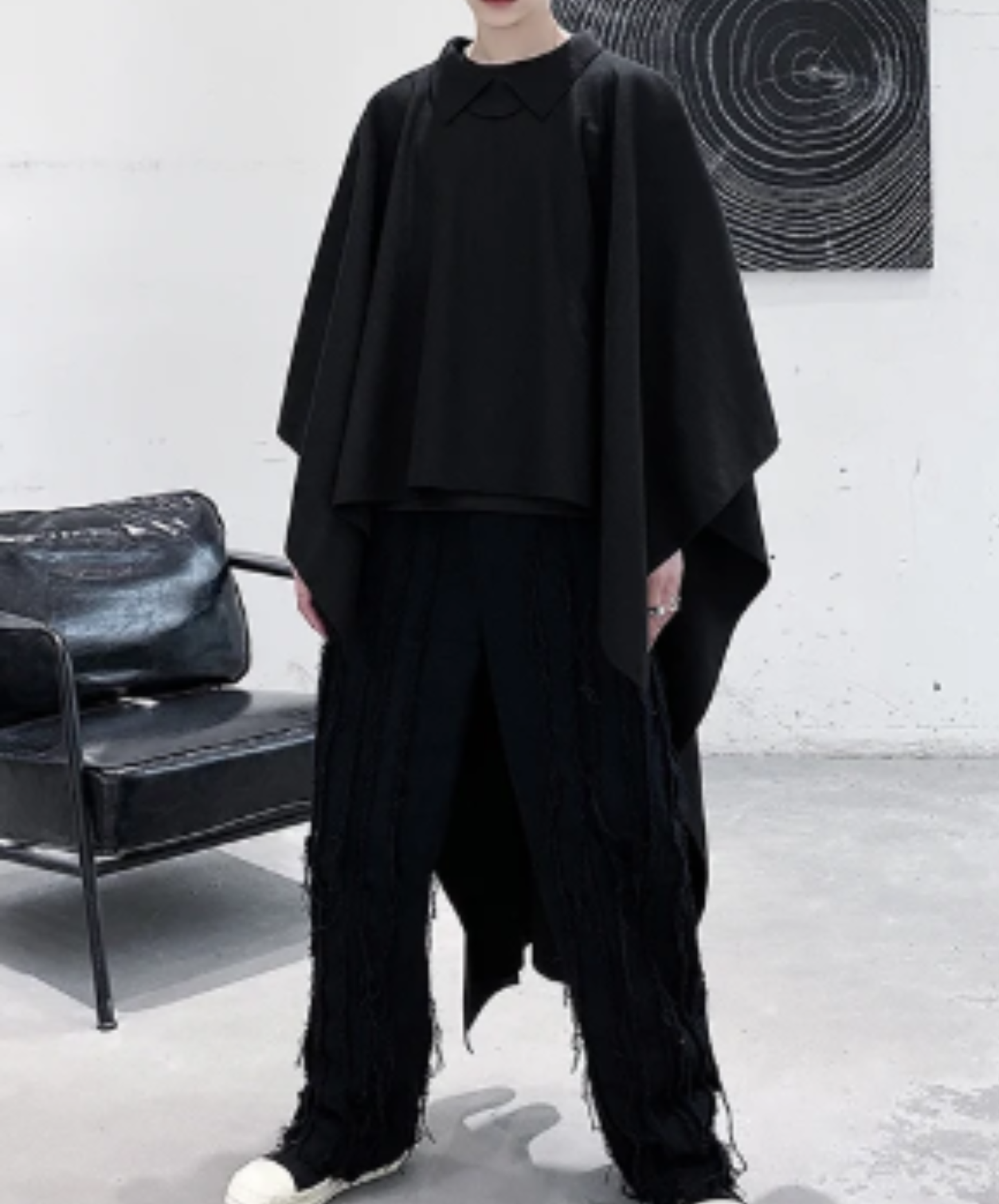 dark long bat cape shirt EN3021