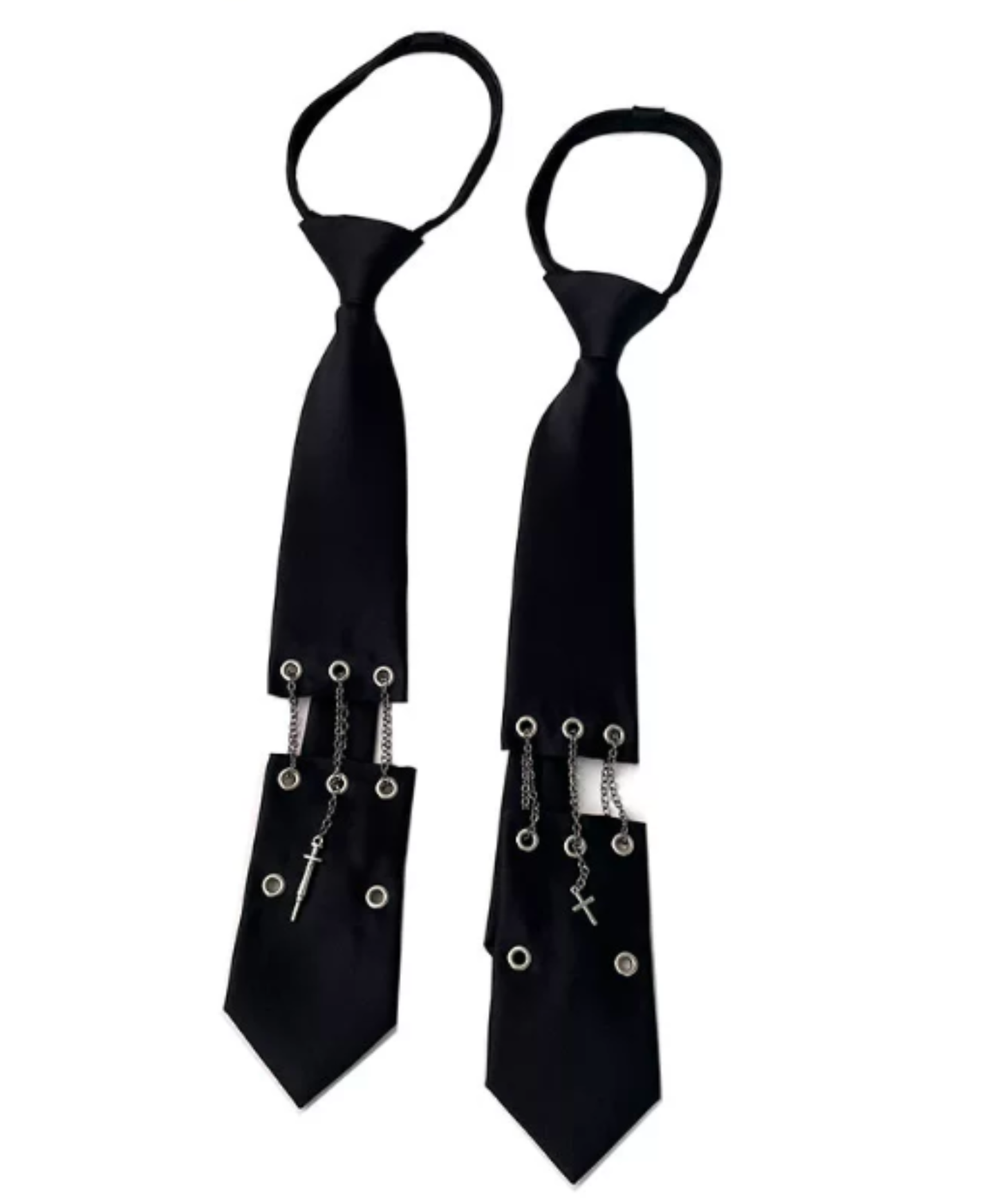 dark zipper chain necktie EN2897