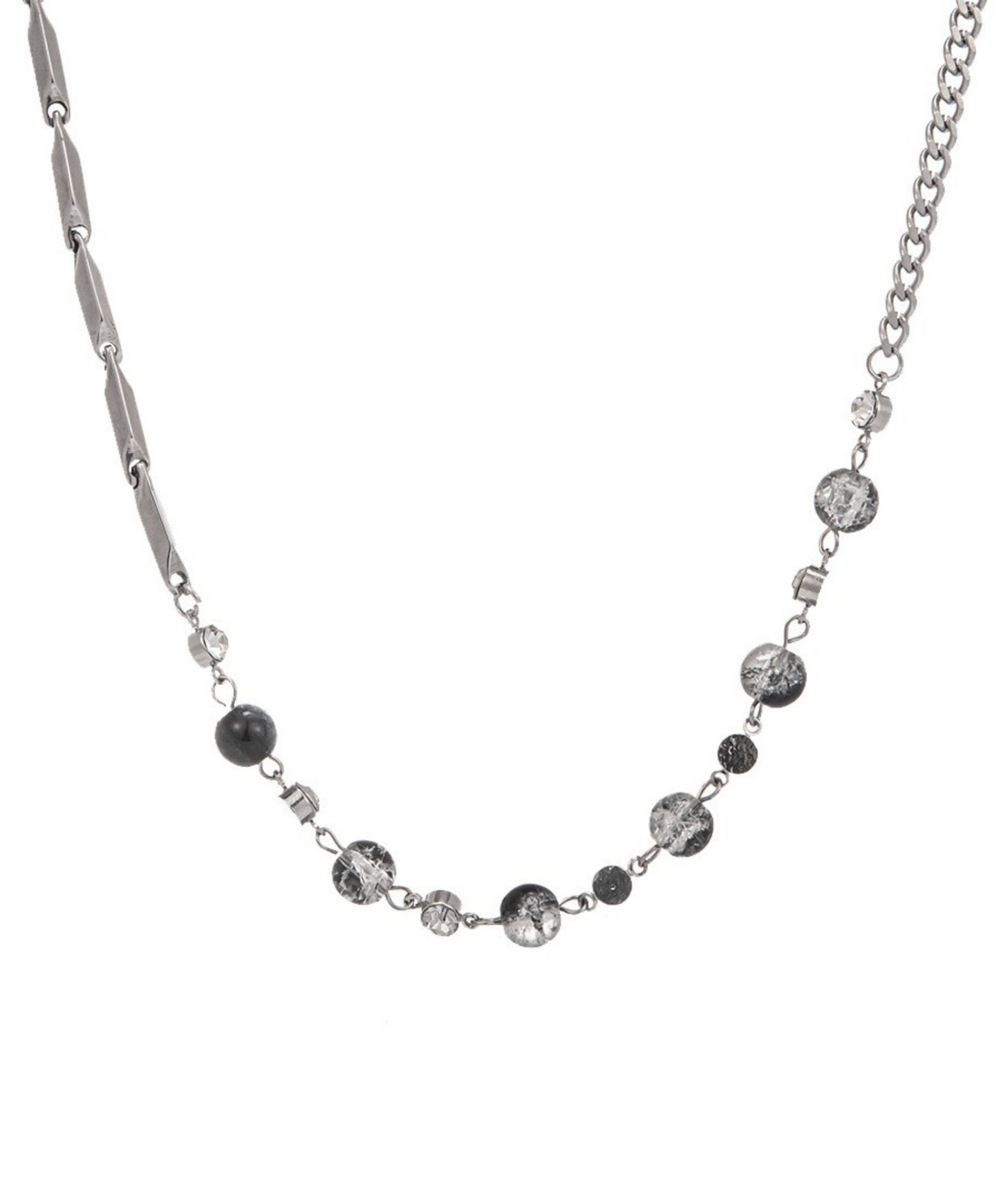 black clear beads necklace EN2514