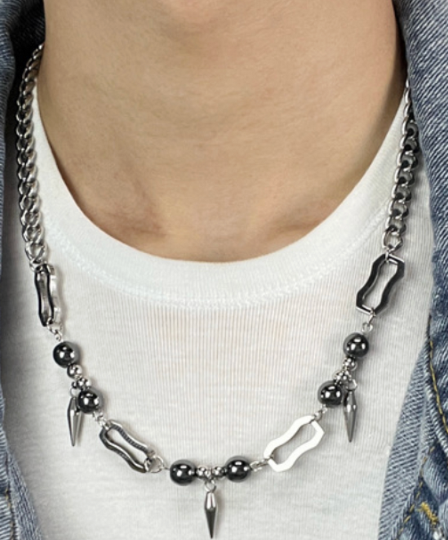 punk style with rivets necklace EN2597