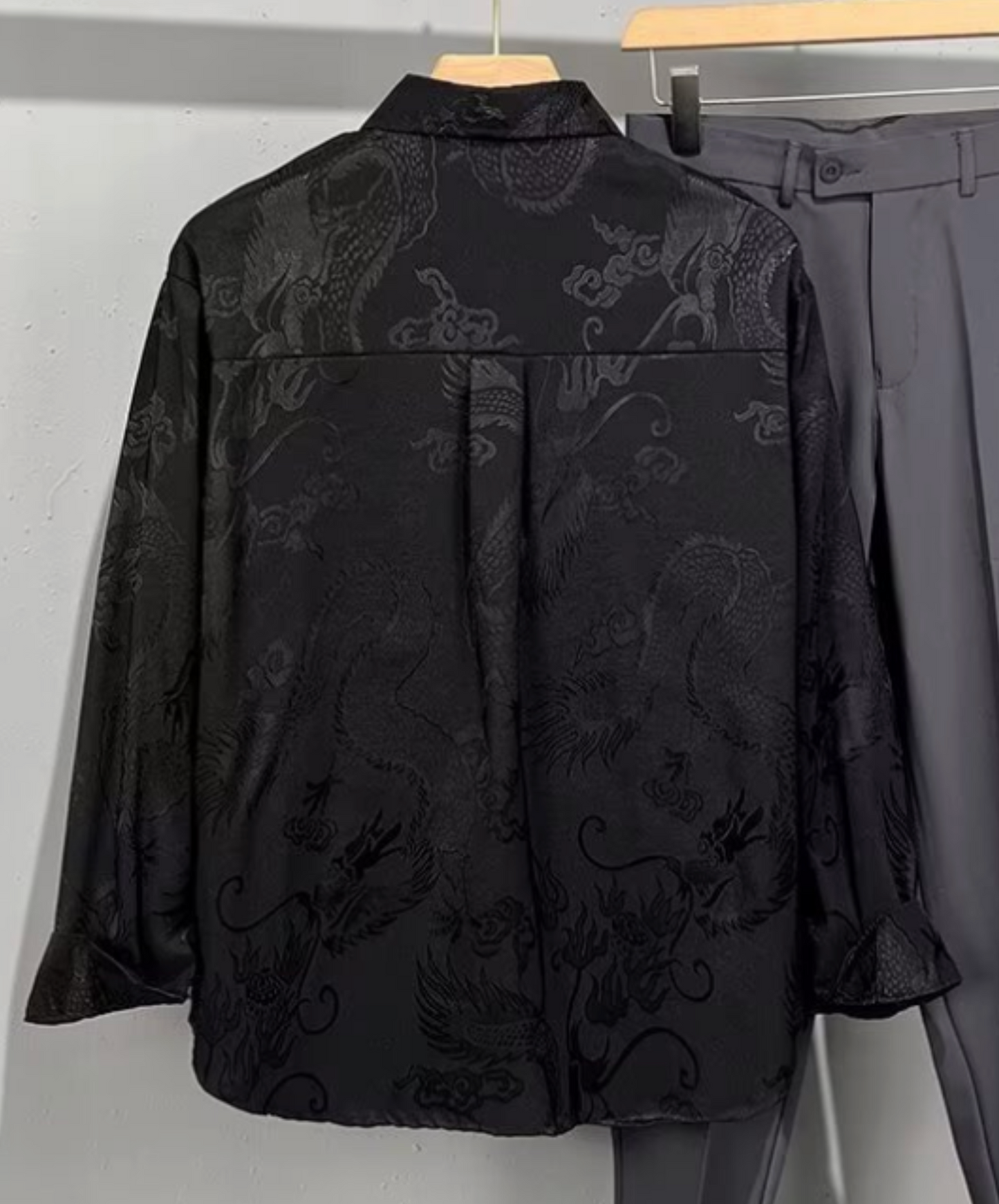 chinese style dragon jacquard shirt EN2440
