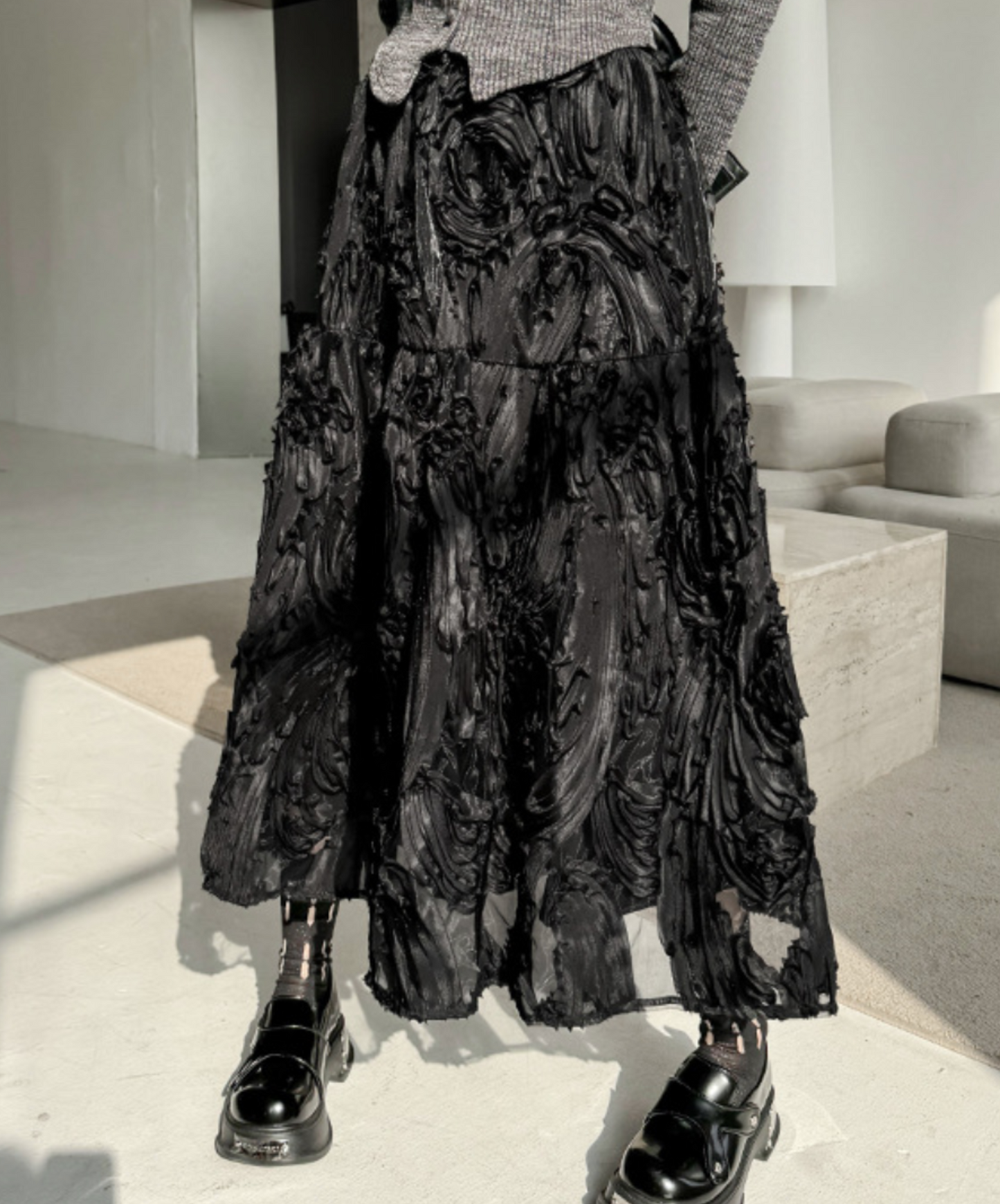 unique three-dimensional design skirt EN2275