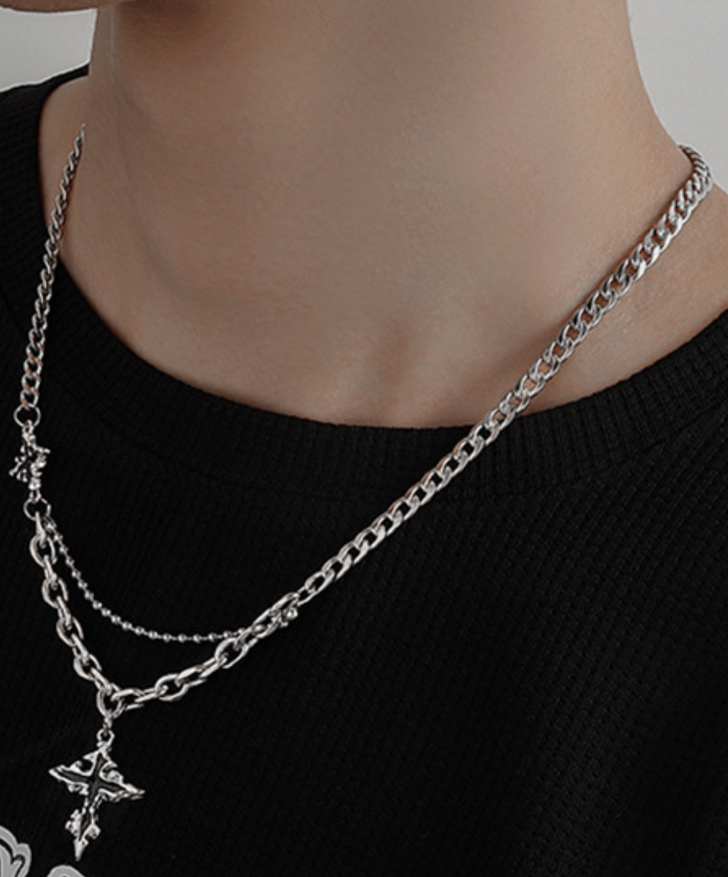 cross star silver necklace EN2463