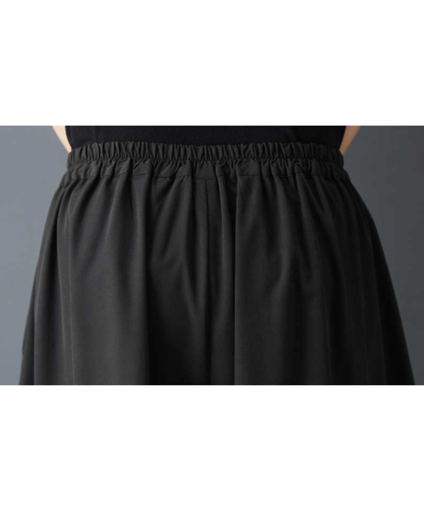 dark chiffon patchwork ruffles wide pants EN3056