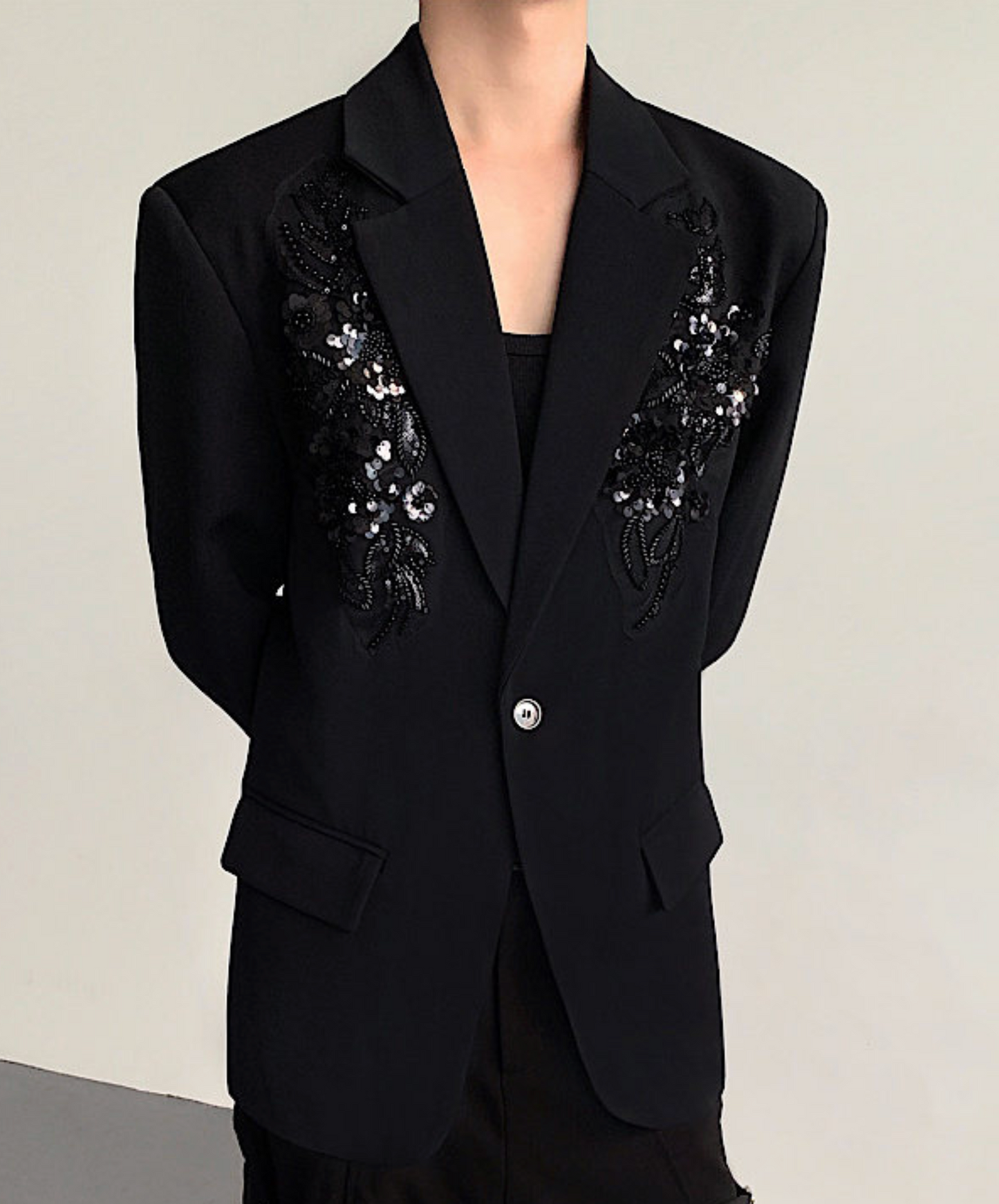 sequin 3d flower embroidery jacket EN2519