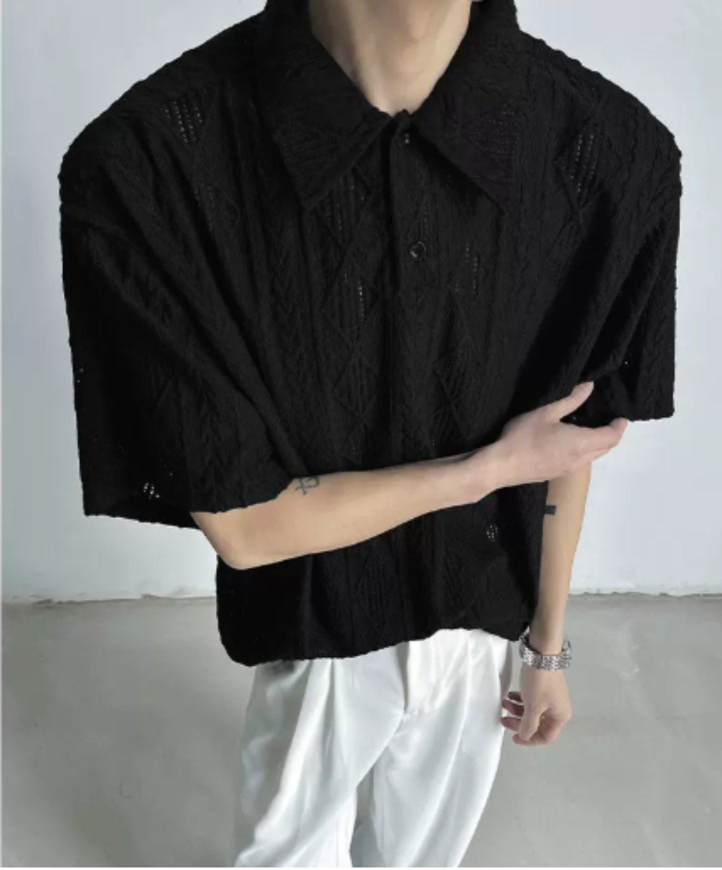 wheat-ear pattern jacquard shirt EN2991