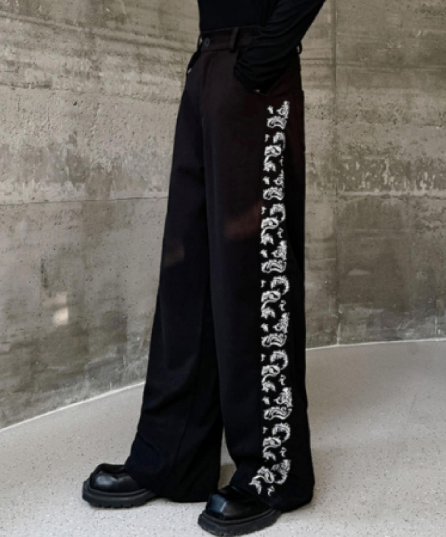 chinese style embroidery wide pants EN1387