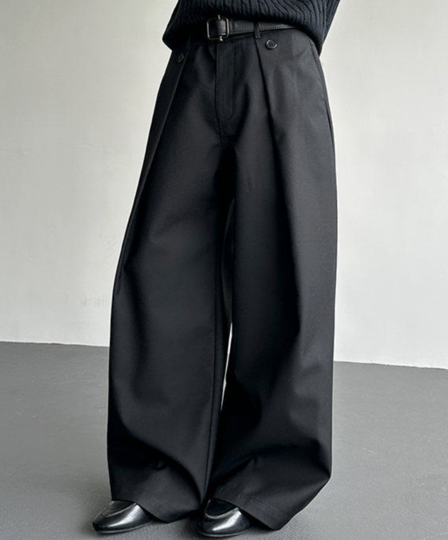 a-line draped cut wide pants EN2649