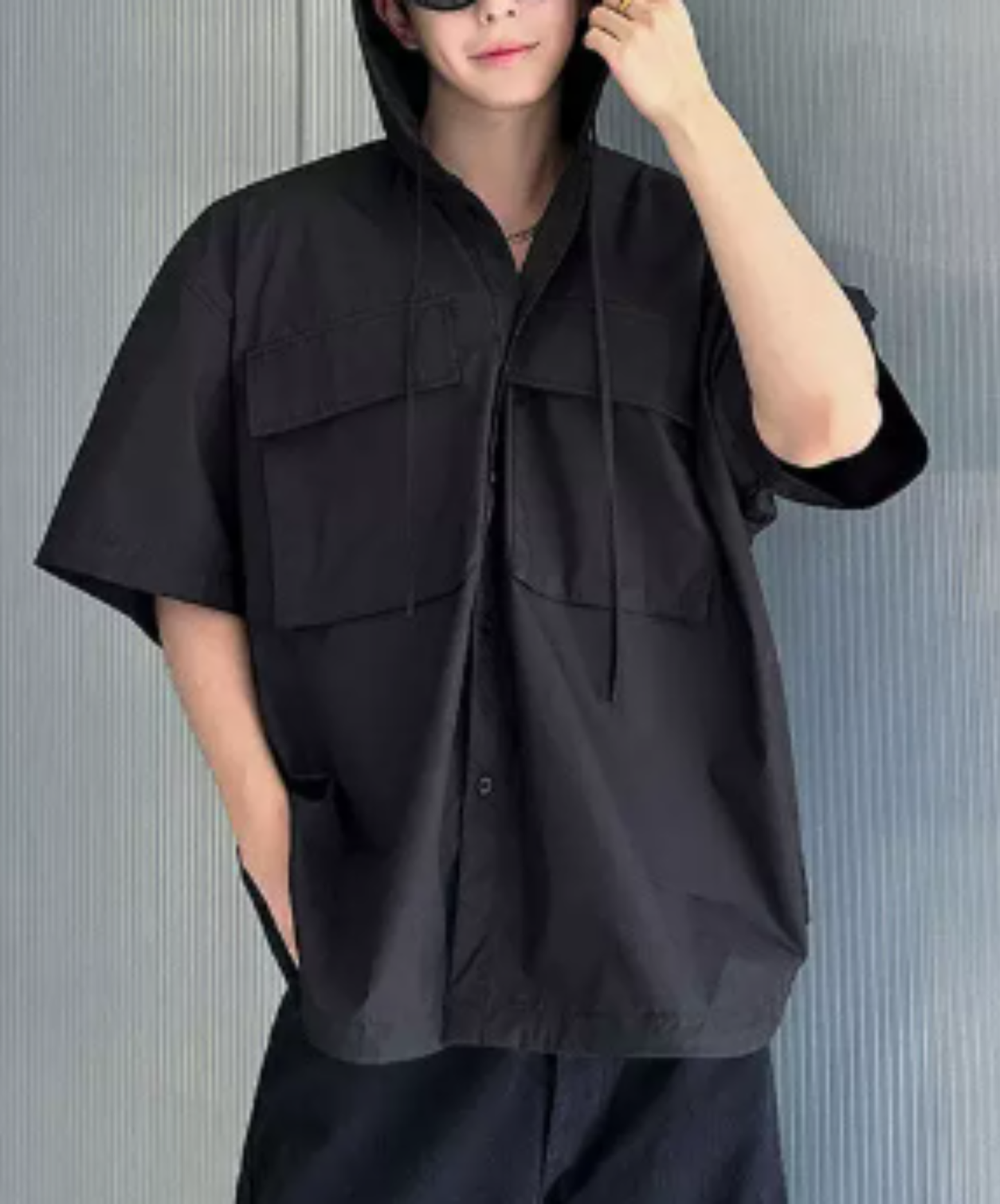 hooded oversized shirt EN2943