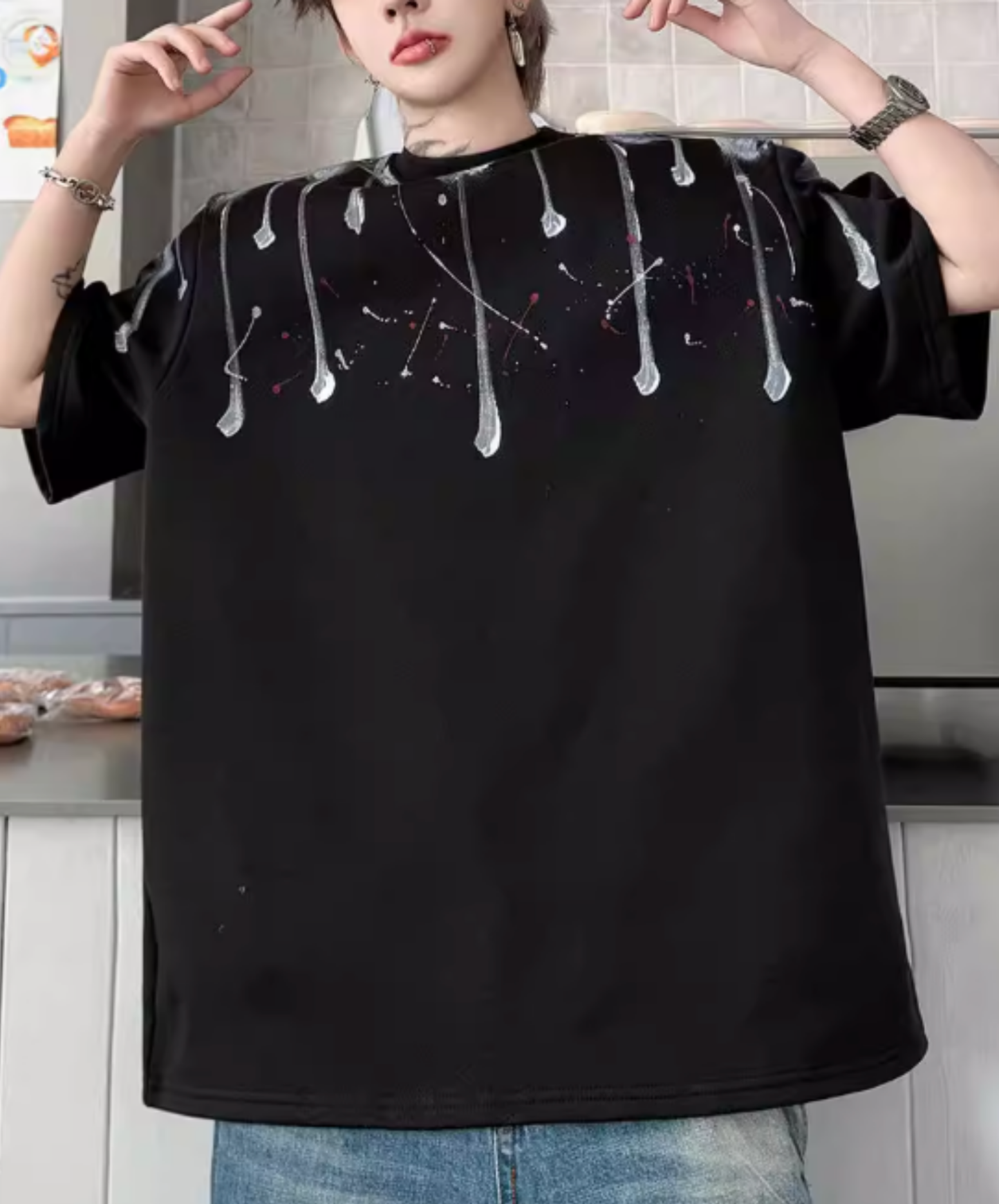 splatter print short-sleeved t-shirt EN2823