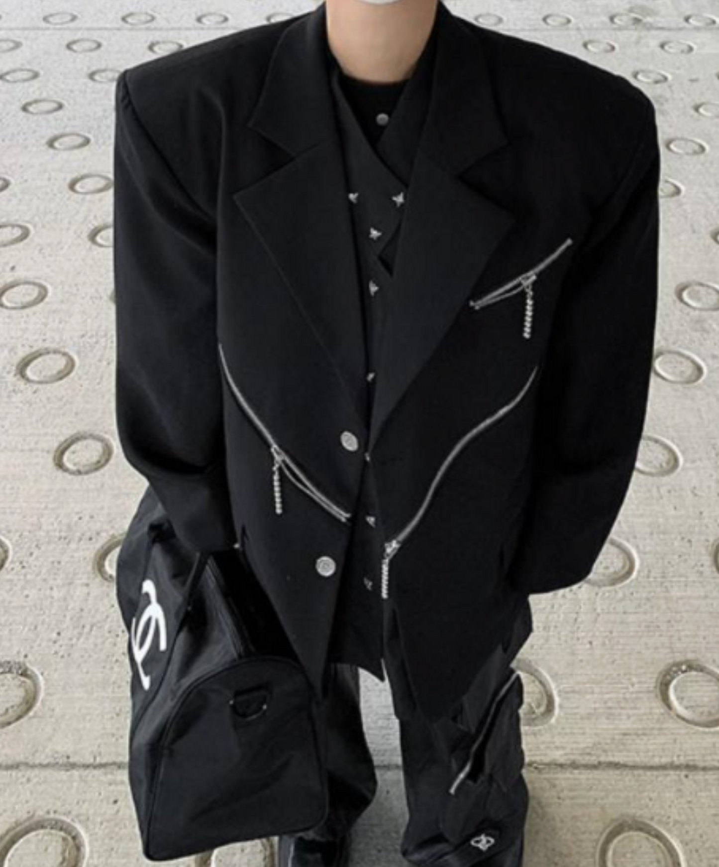 tassel motif print short length jacket EN2428