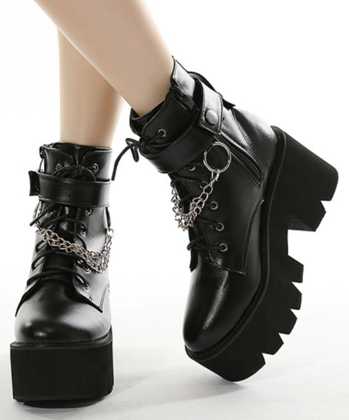 ring chain waterproof platform boots EN2608