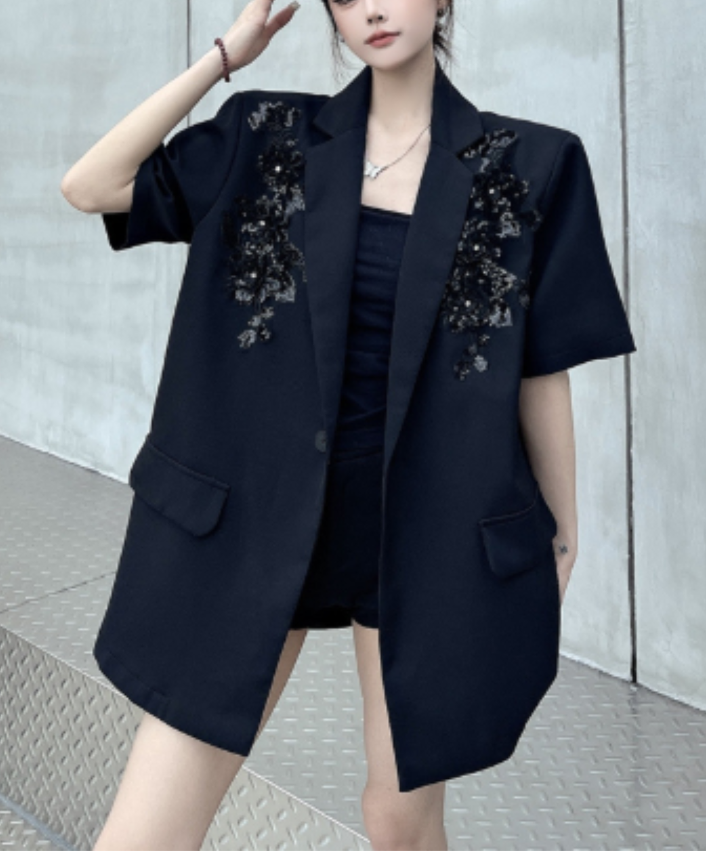 sequin embroidered casual wear jacket EN2917