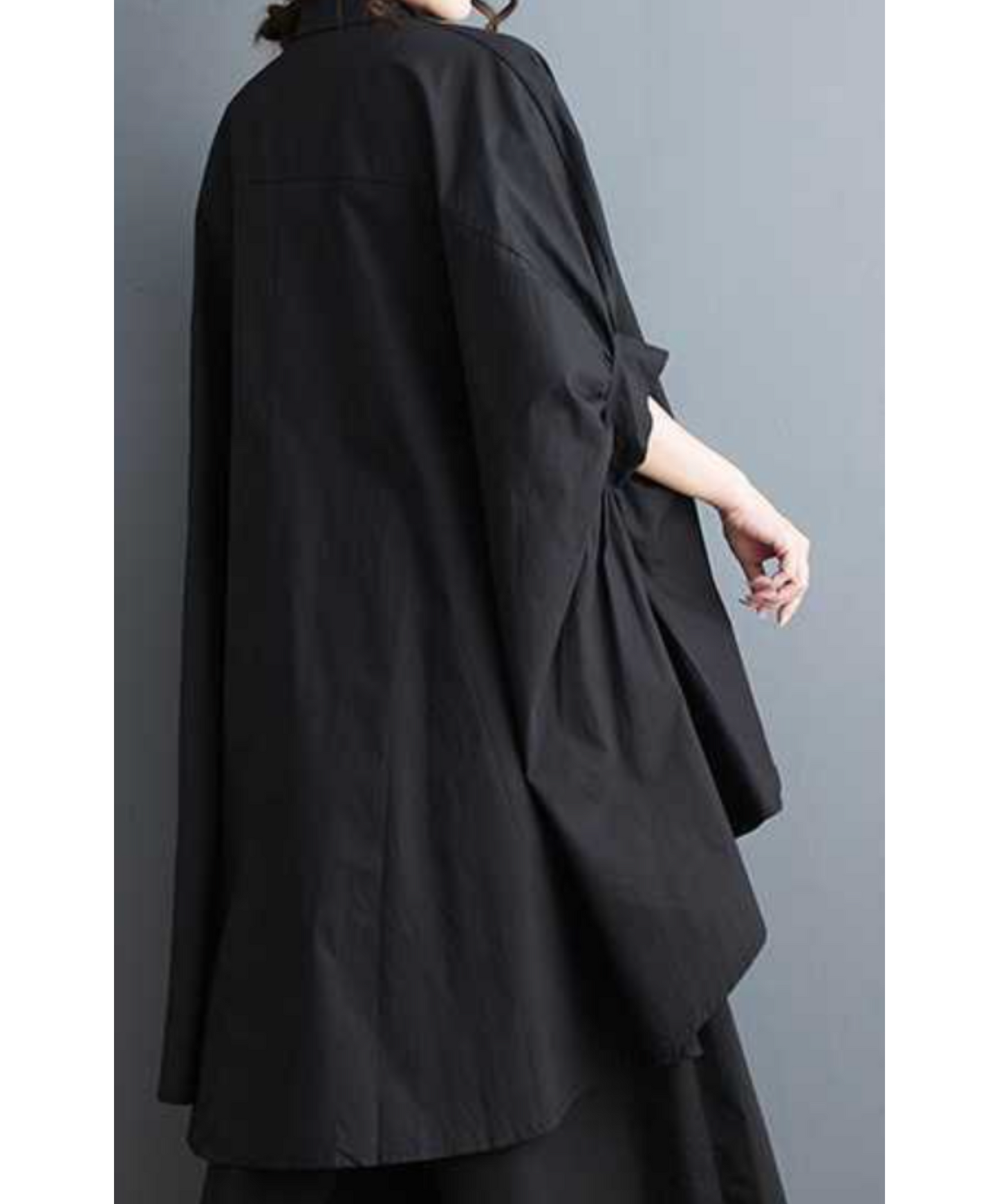 3d flower motif long shirt EN2273