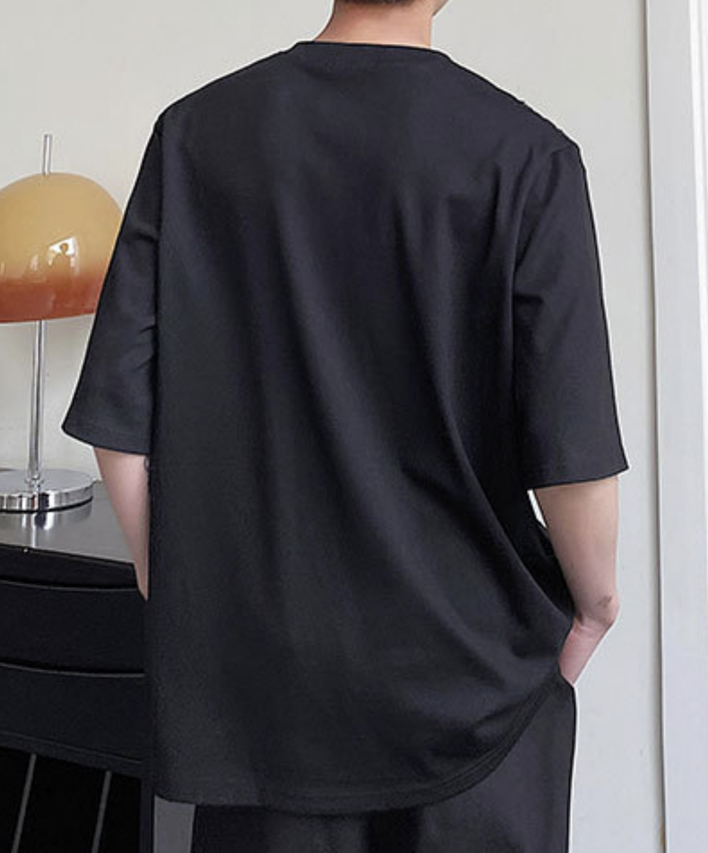 dark texture half length sleeves t-shirt EN1049