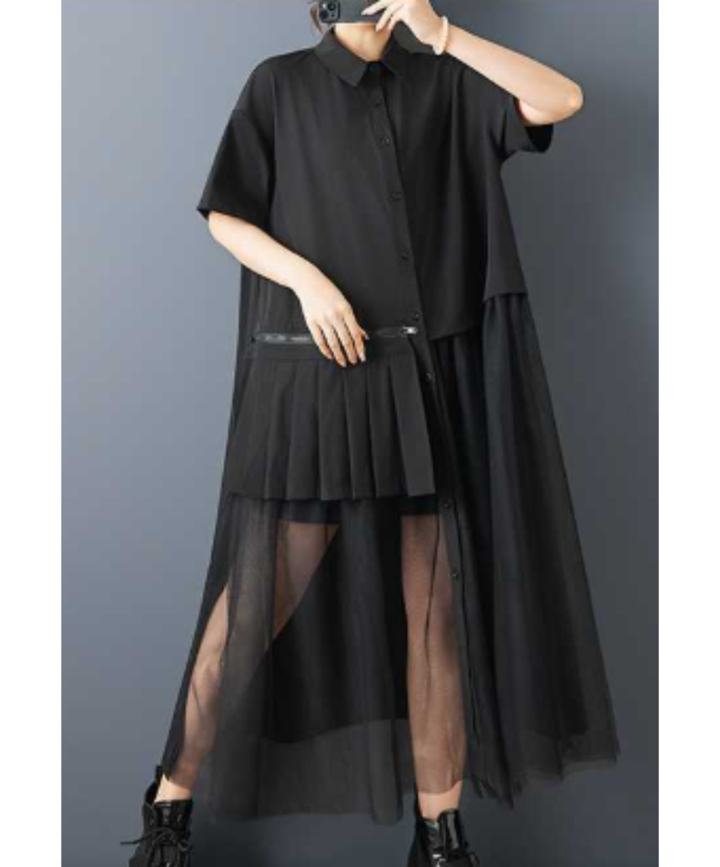 【style102】dark mode outfit set EN2996（shirt + necktie + pants set）