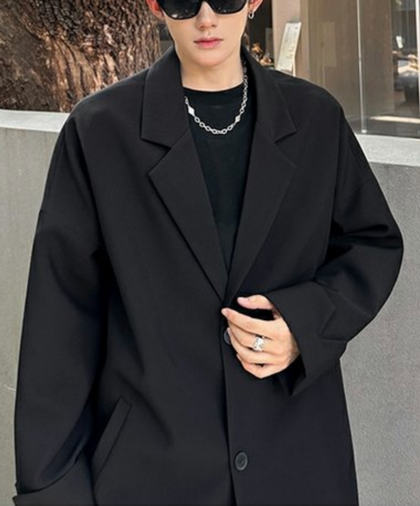 drop shoulder simple jacket EN2457