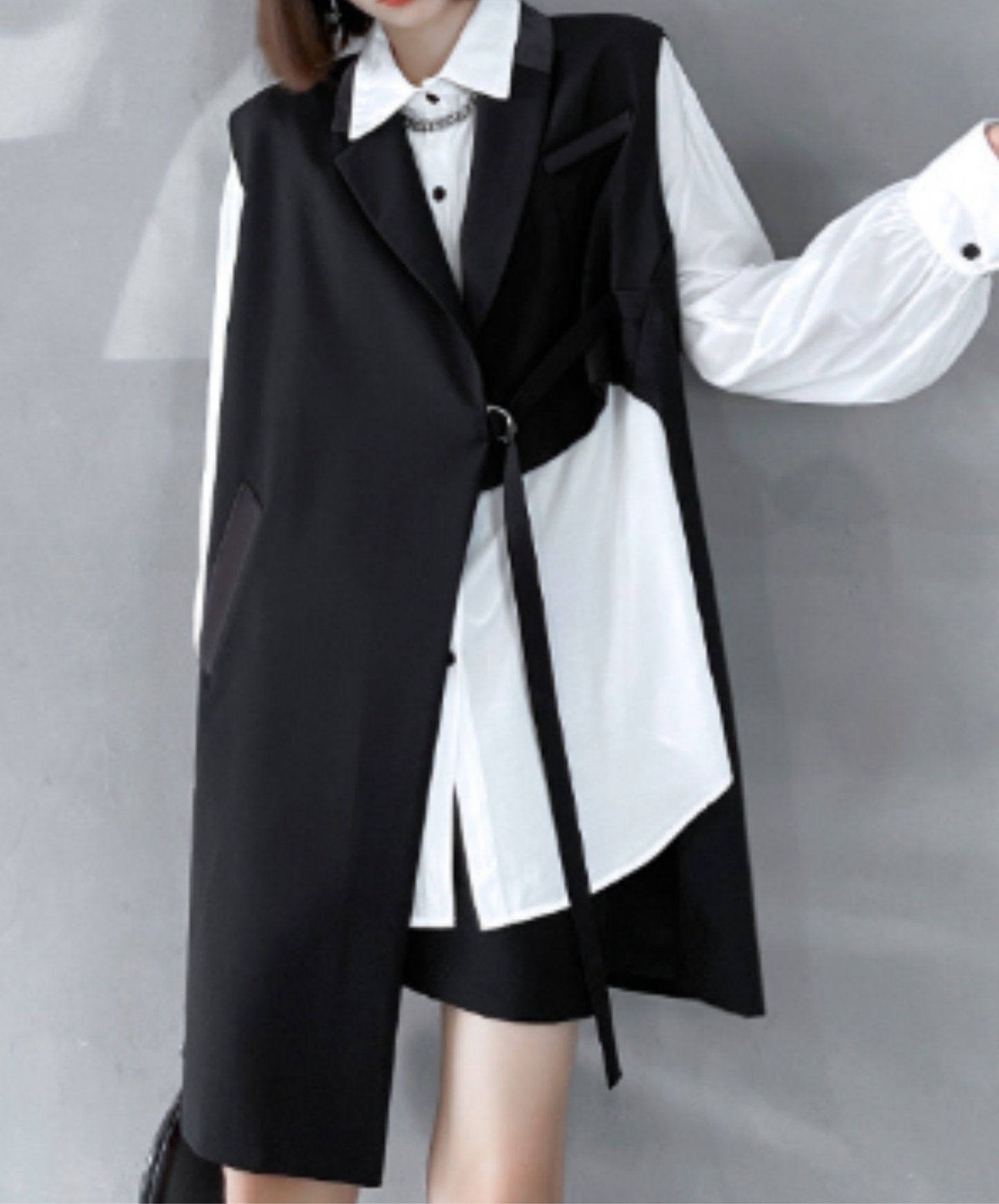 【style110】dark mode outfit set EN3186（vest + shirt + skirt set）