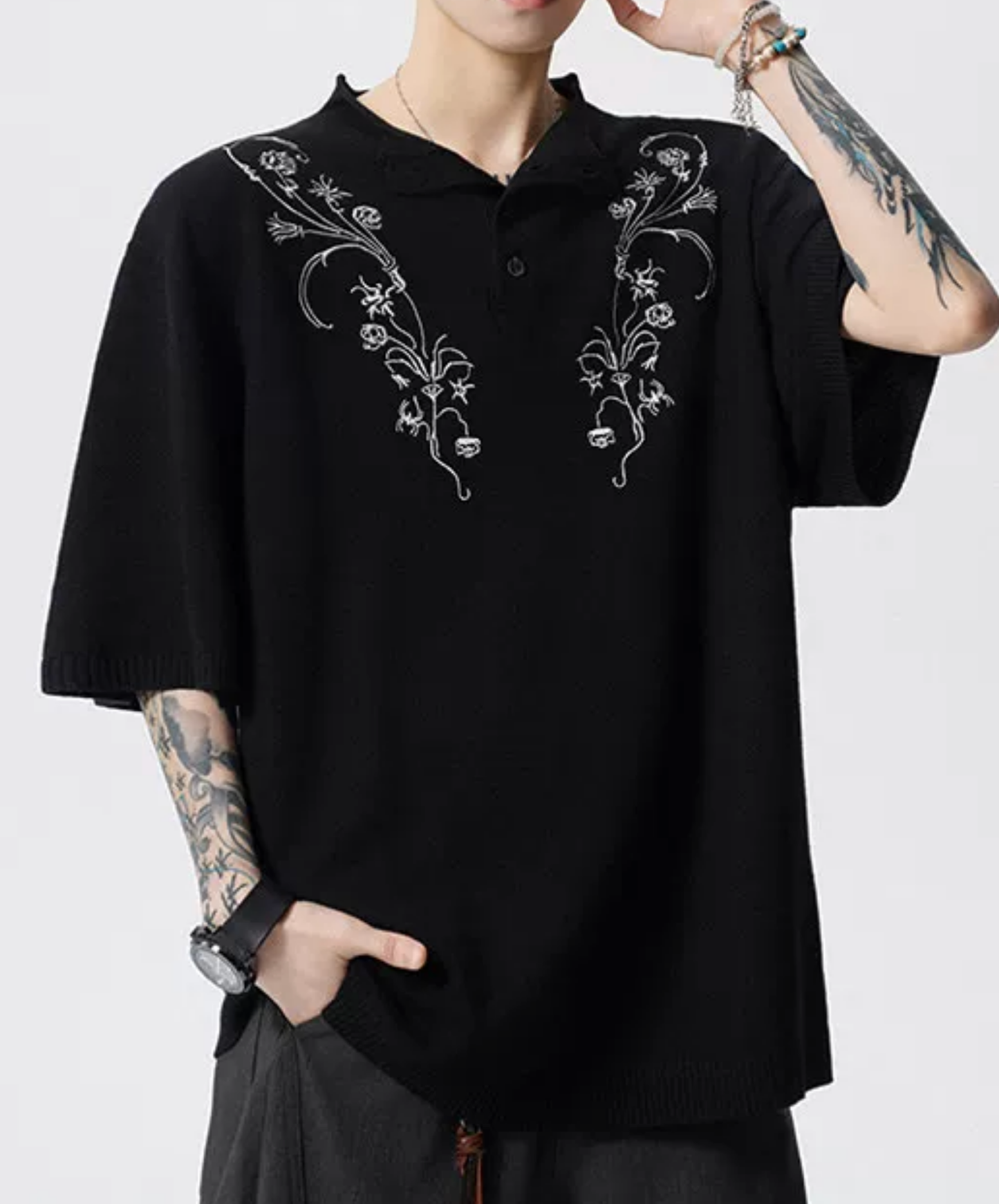 floral embroidered t-shirt EN2858