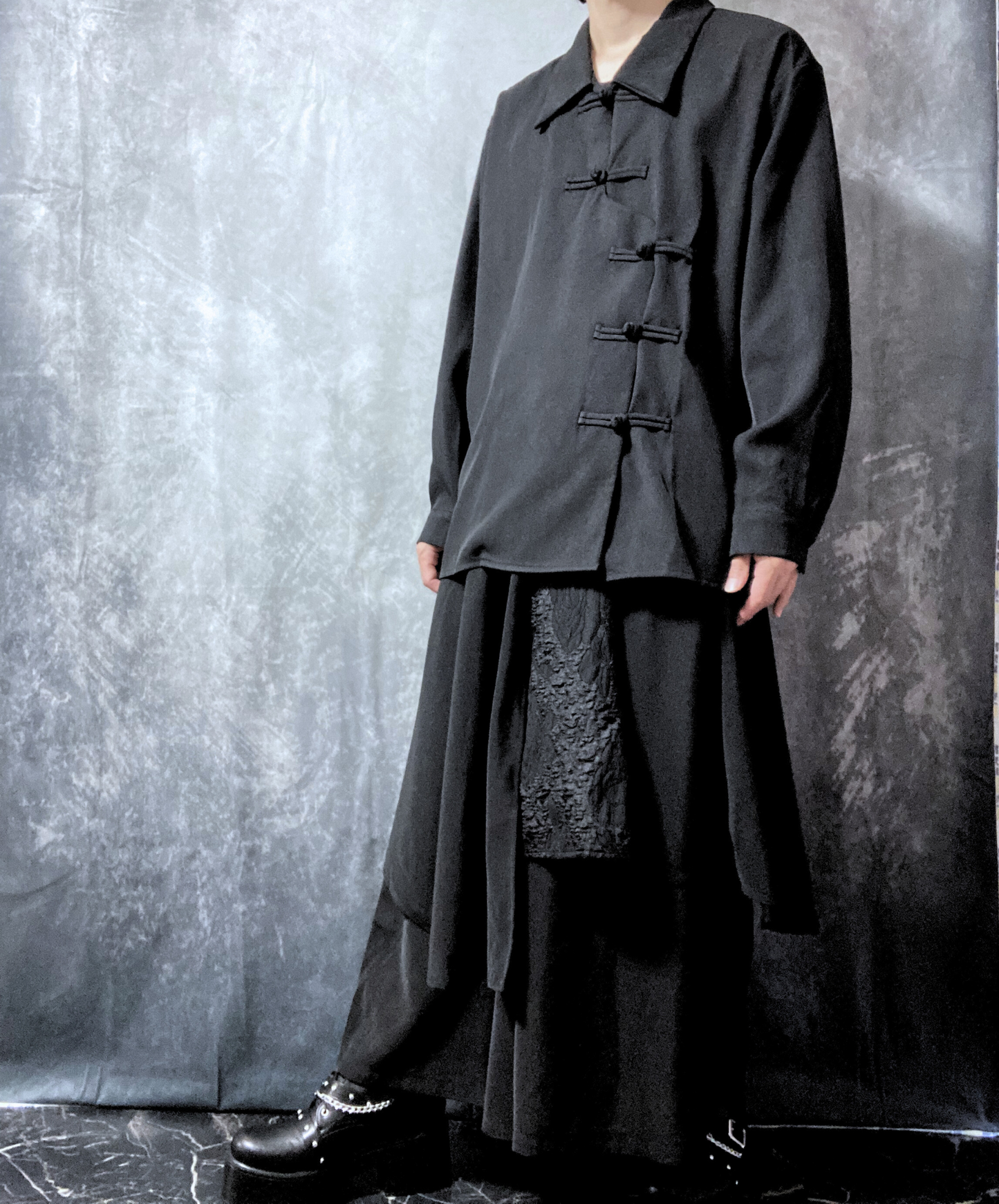 【style55】dark mode outfit set EN1852（shirt + pants set）