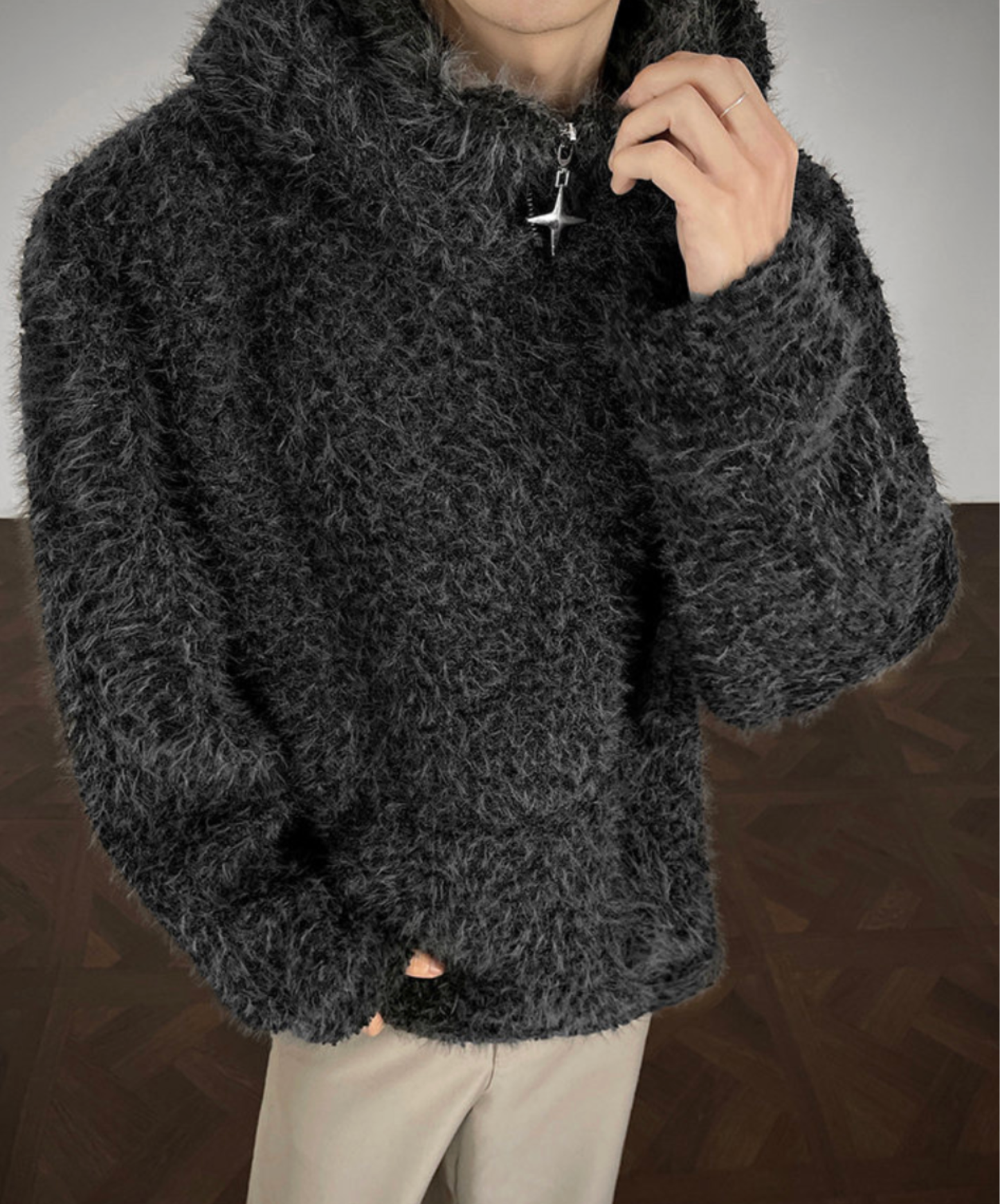 hooded turtleneck sweater EN2605