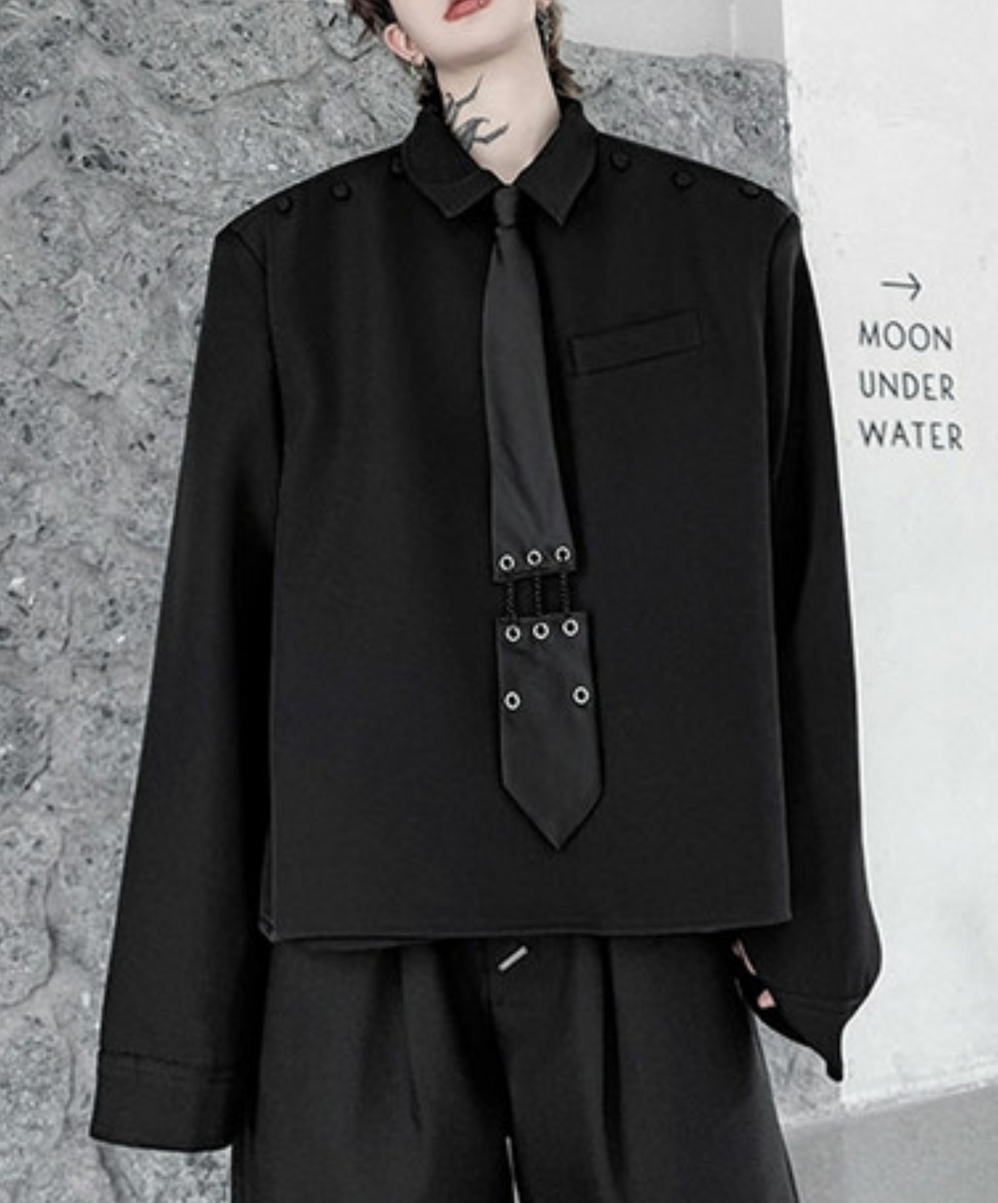 dark special design tie included shirt EN2382