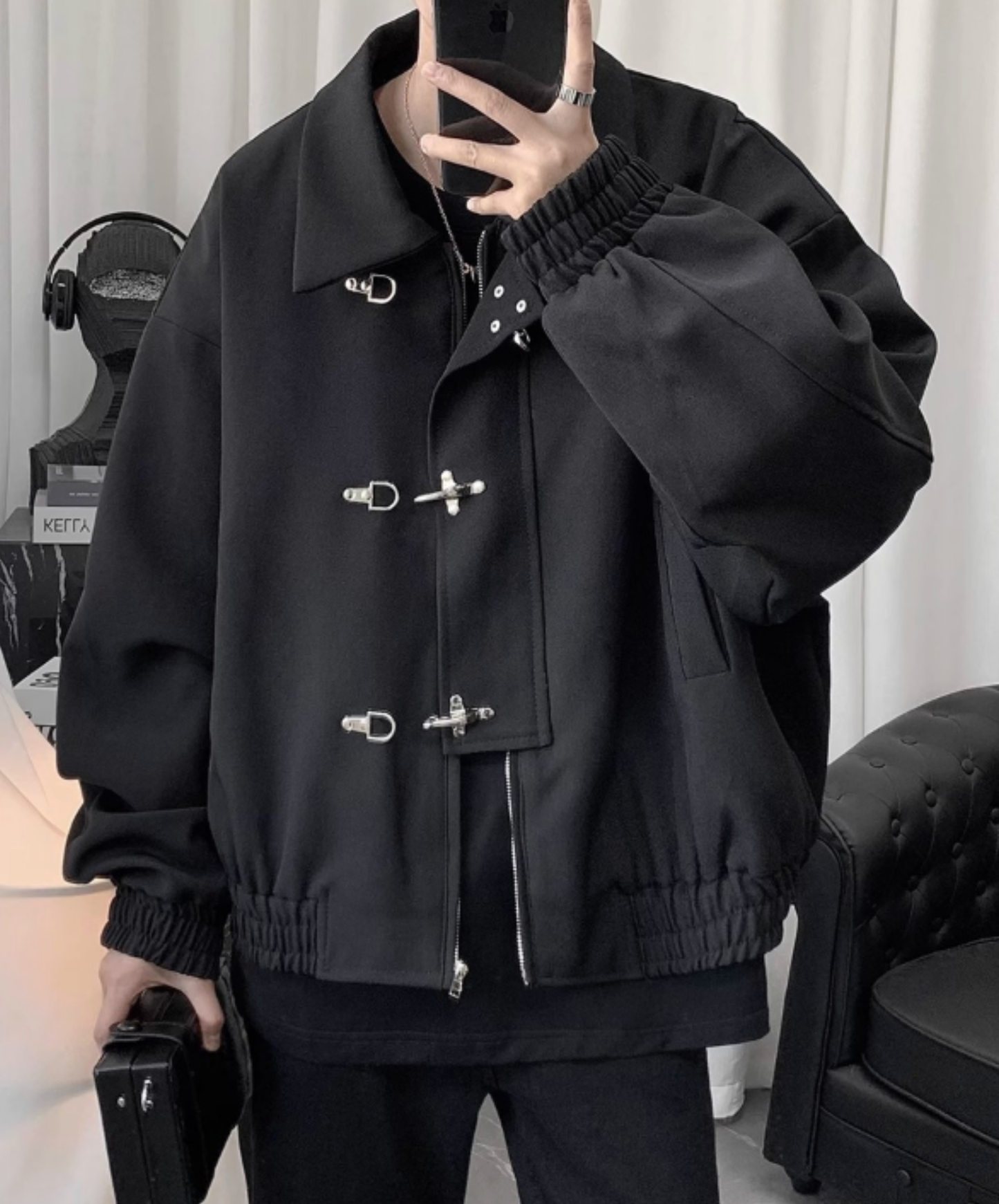 airplane button windproof jacket EN2733