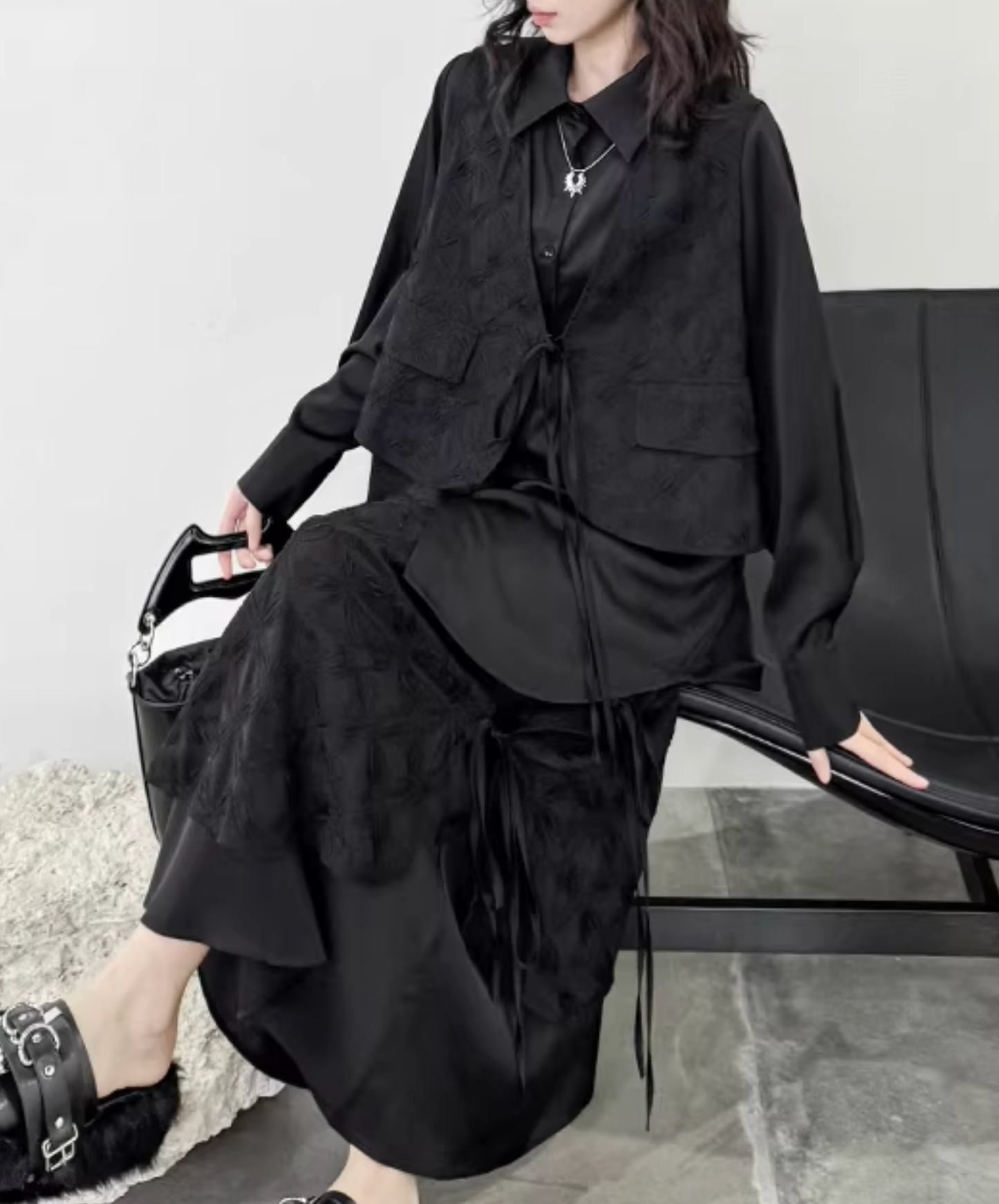 dark fake two-piece irregular style skirt EN2807