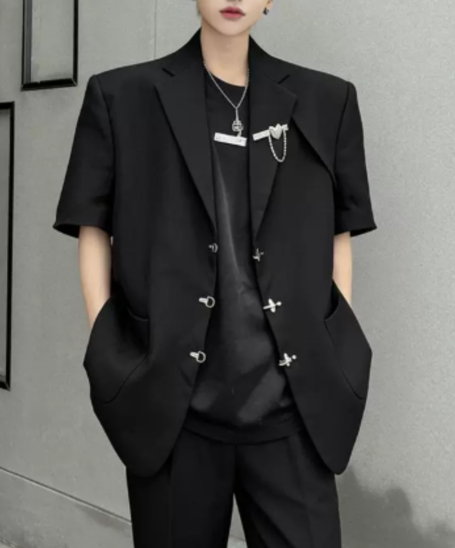 【style101】dark mode outfit set EN2995（jacket + pants set）