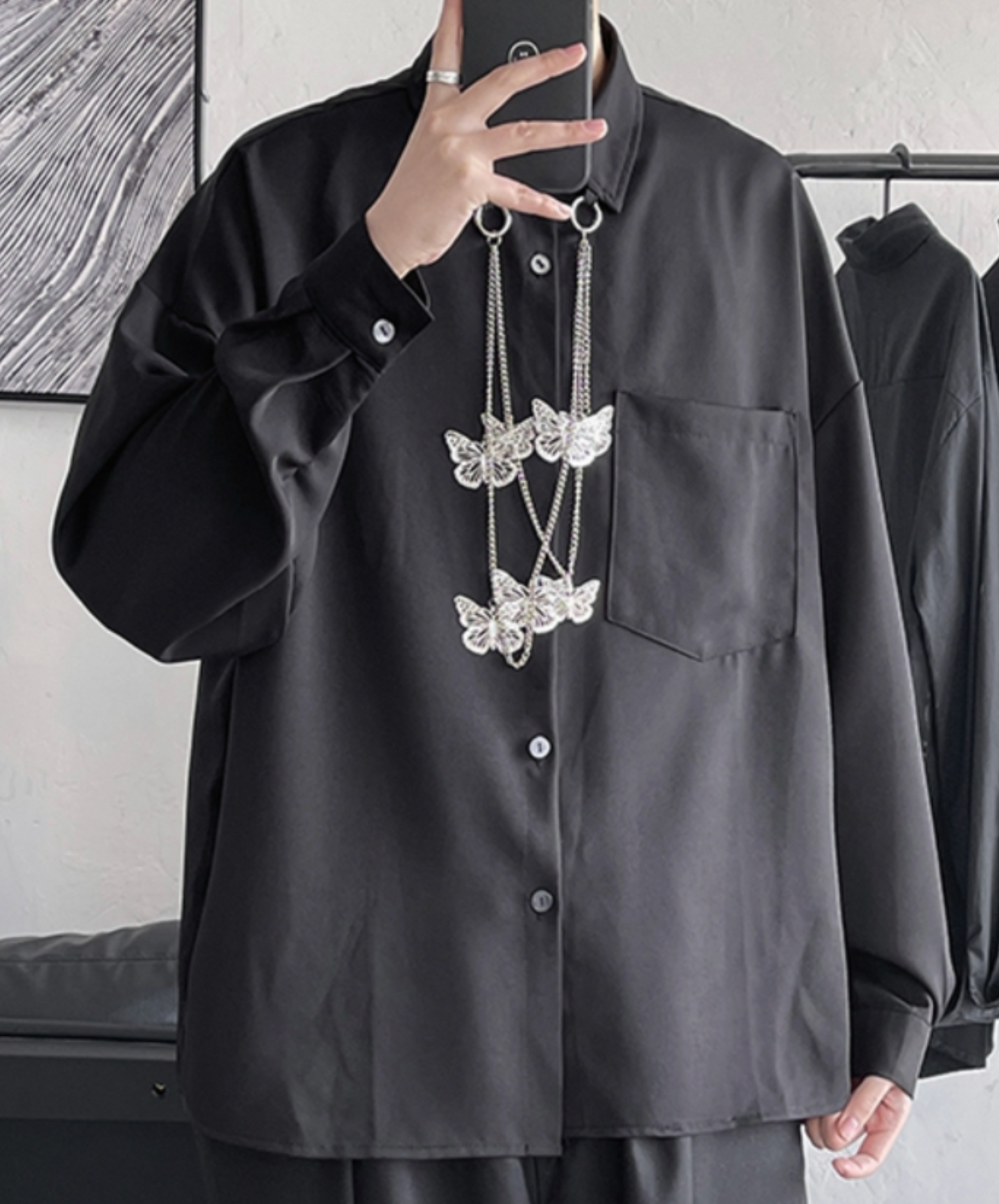 with butterfly pendant shirt EN2421