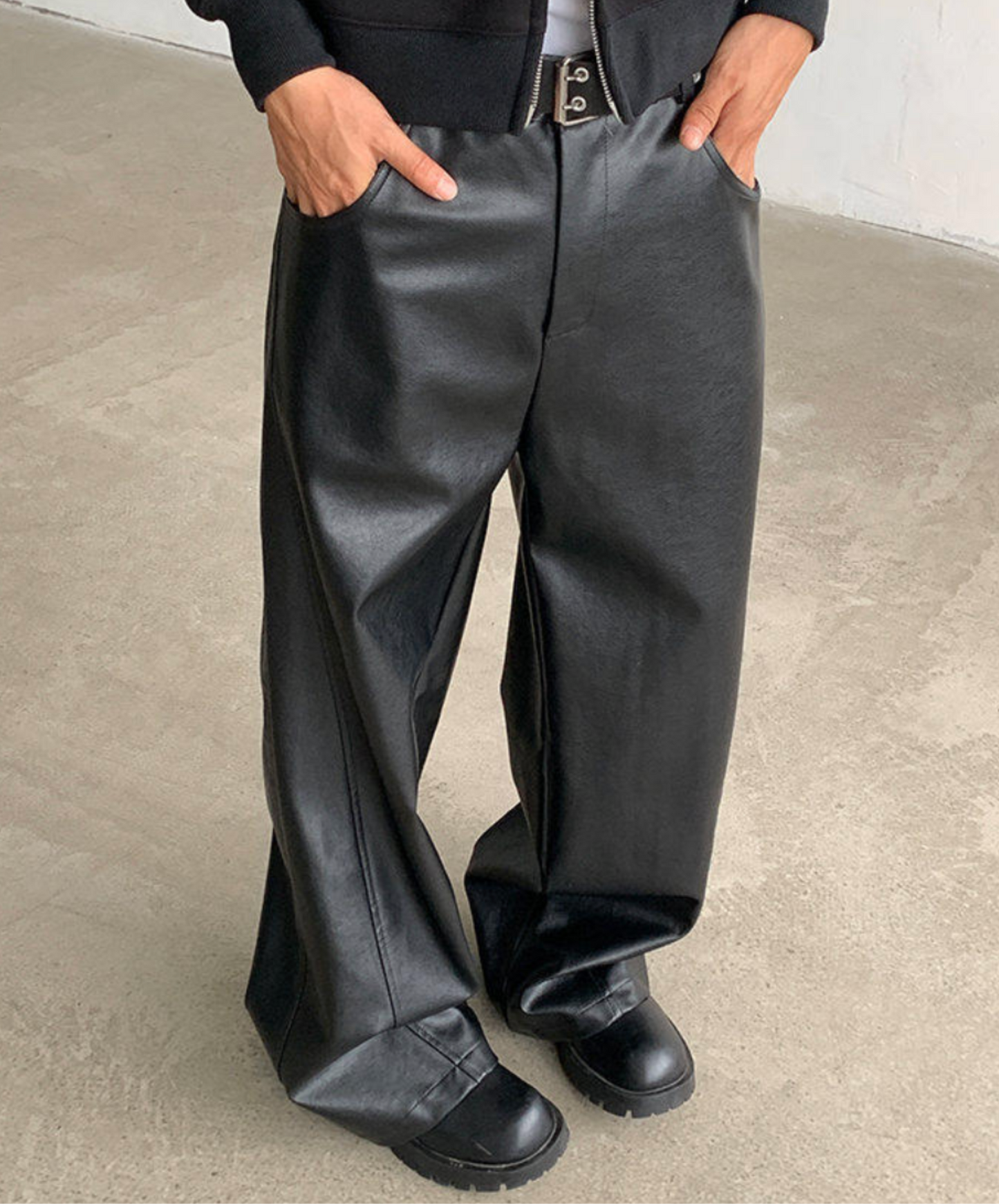 tailored pu leather pants EN2620