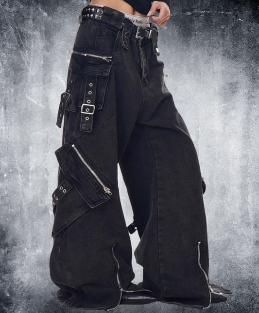 heavyweight cargo wide denim pants EN2878