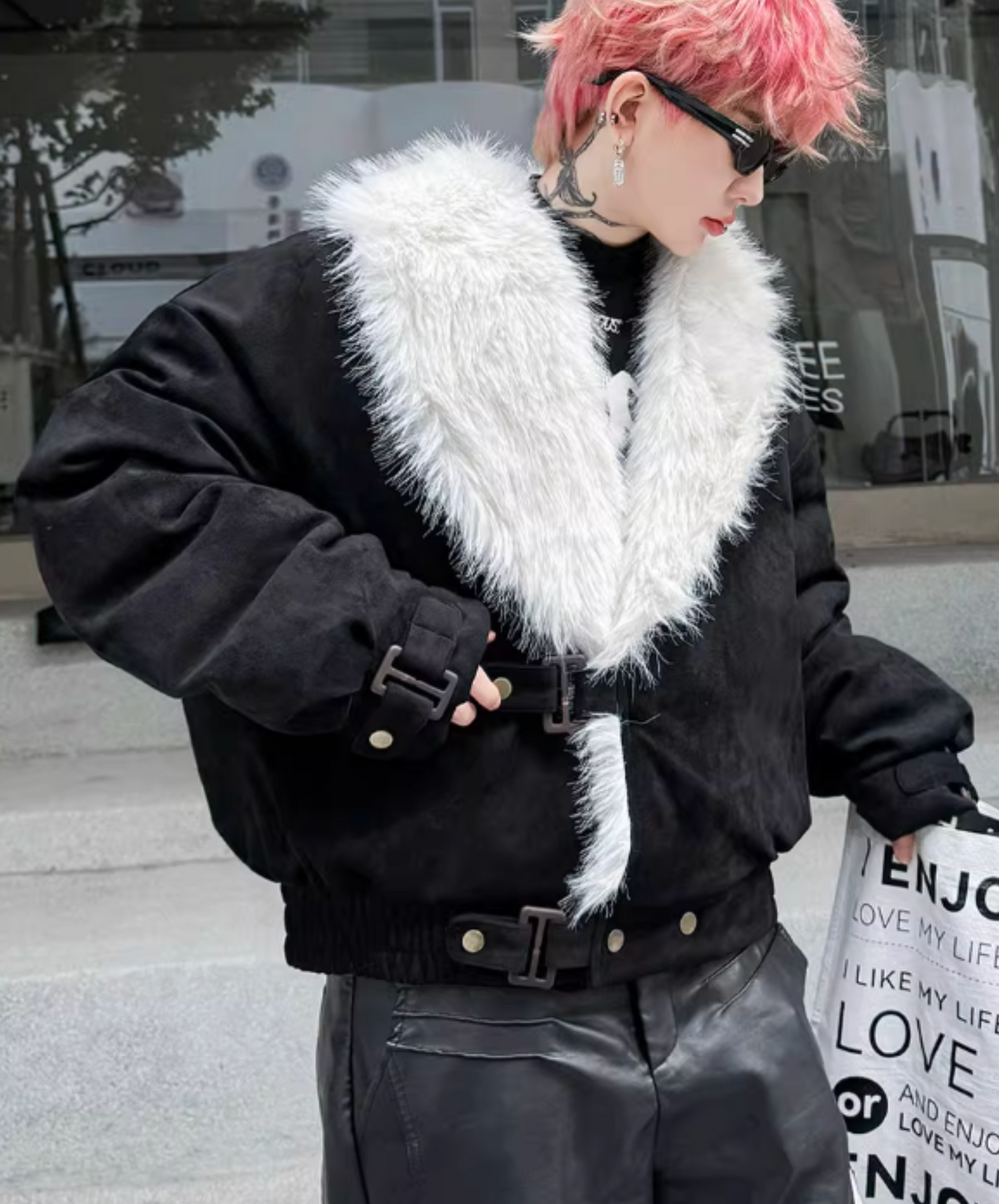 fleece-lined faux fur jacket EN2586