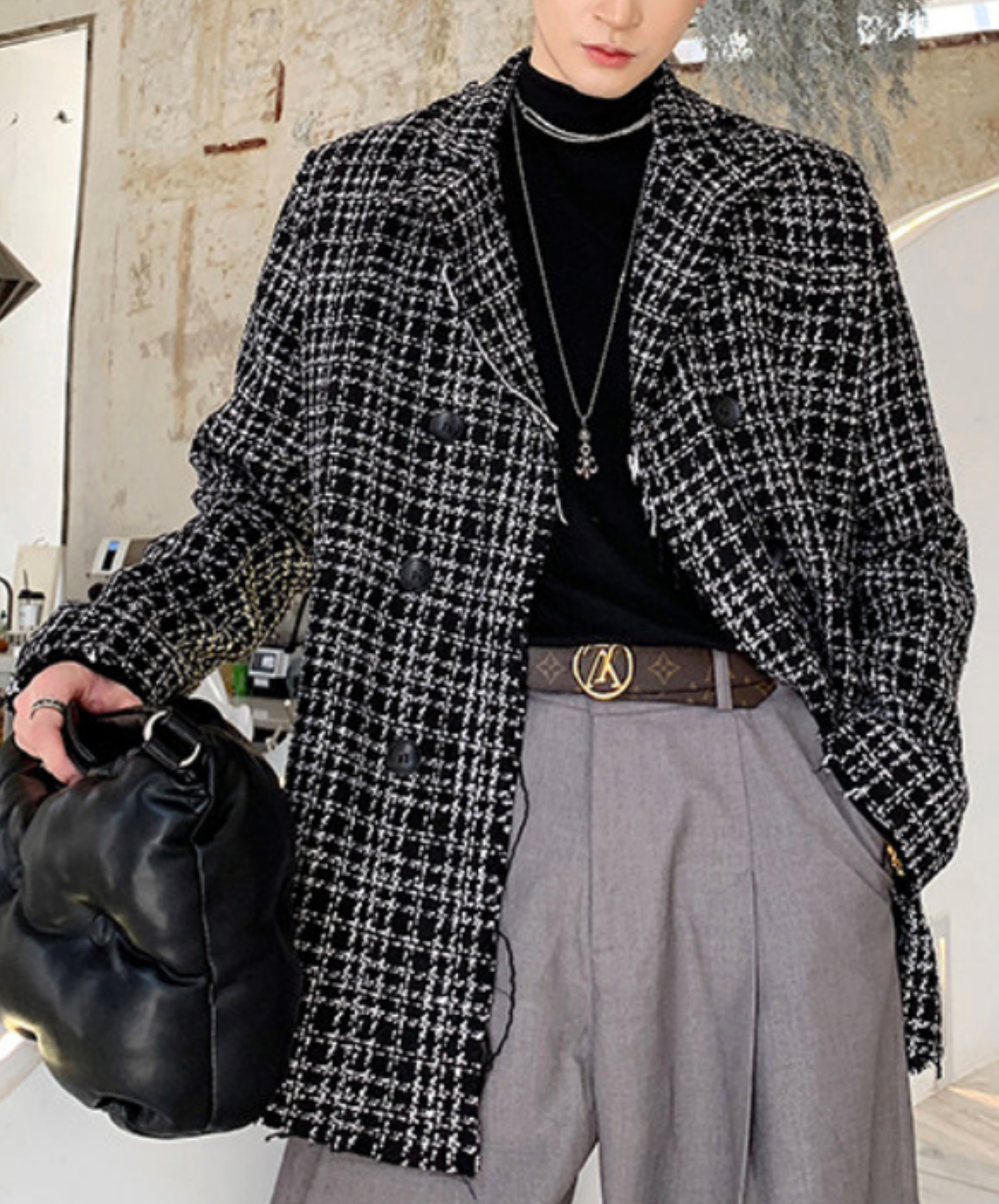 korean retro frayed edge design jacket EN2685